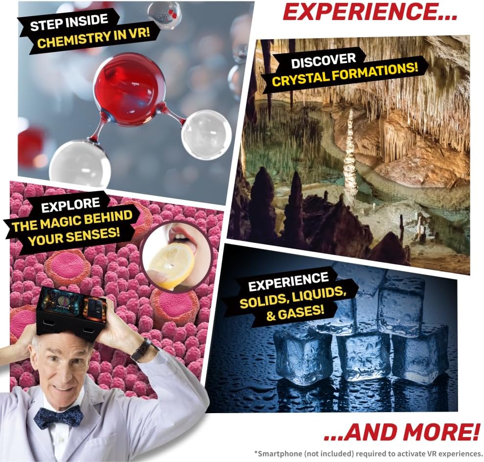 Abacus Brands Bill Nye's Chemistry Kit Chem Lab VR Επιστημονικό σετ εικονικής πραγματικότητας – Πλήρης Αγγλική Έκδοση – Περιλαμβάνει Γυαλιά VR