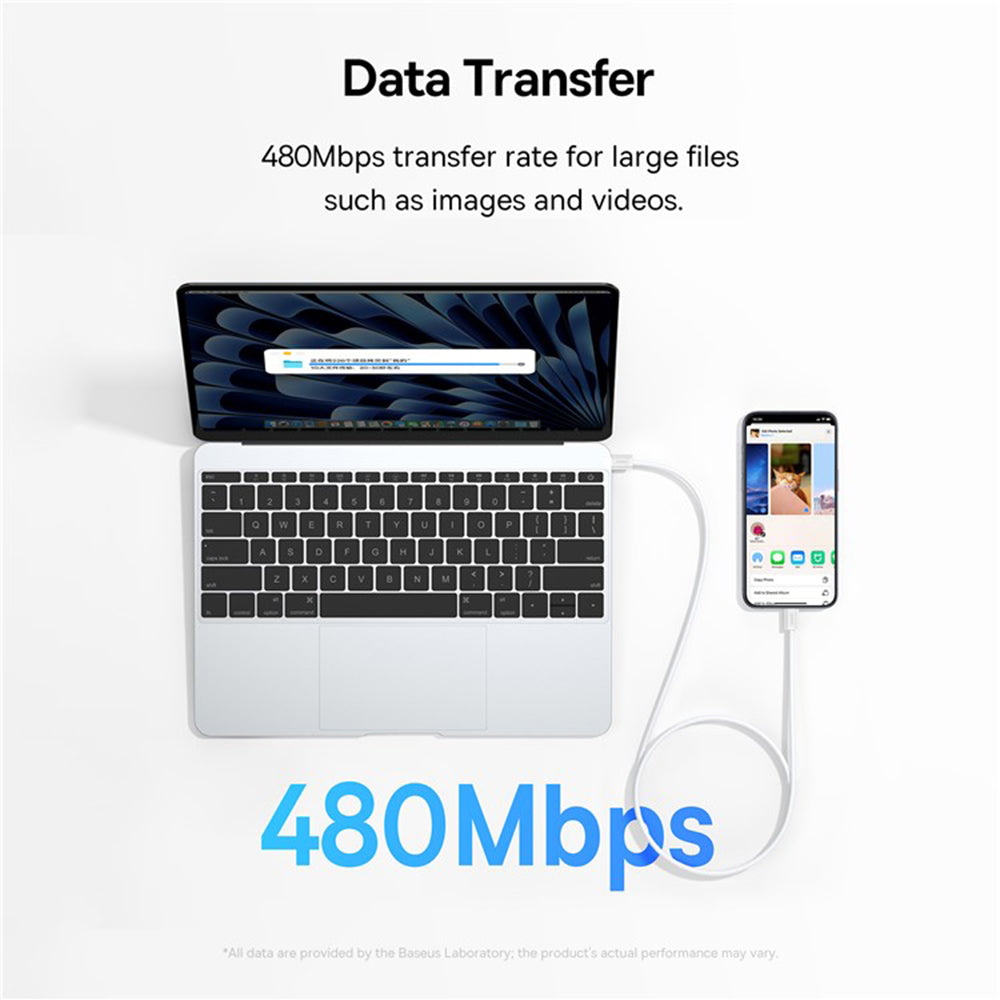 Baseus Superior 2 USB 2.0 Cable USB-C male - USB-C 100W PD Λευκό 1m