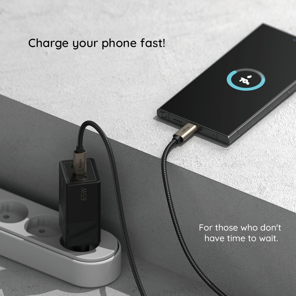 Ringke - Data Cable - USB to Type-C, 60W, 2m - Black