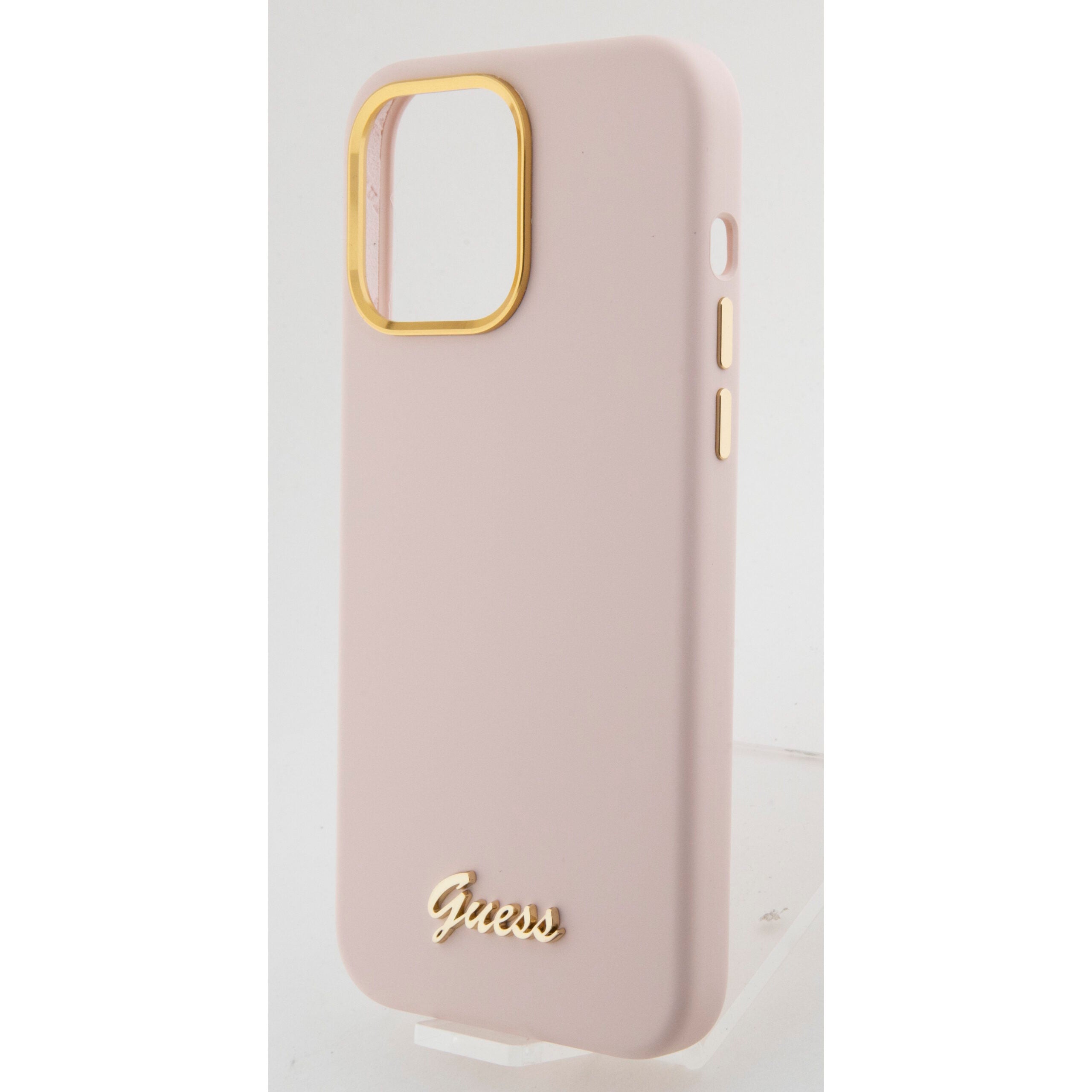 Guess “Vintage Script Gold Logo Collection” Σκληρή Θήκη προστασίας από σιλικόνη – Apple iPhone 15 Pro Max (Ροζ – GUHCP15XSMBSLP)