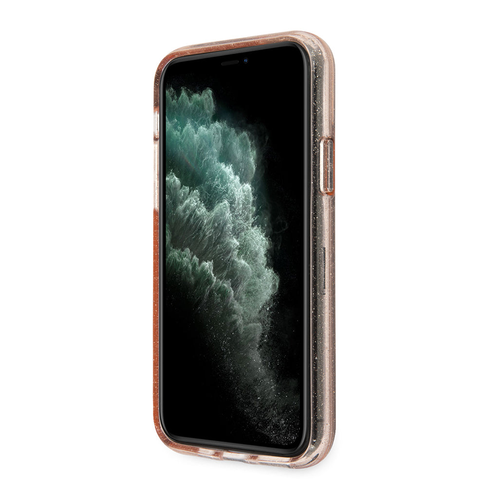 Guess "Glitter Collection" Θήκη προστασίας από σιλικόνη – iPhone 11 Pro (Clear/Glitter Pink)