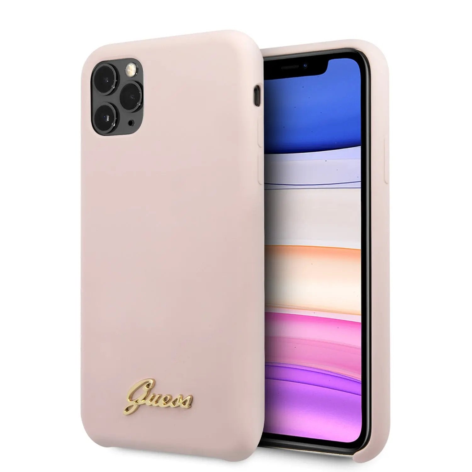 Guess “Vintage Script Gold Logo Collection” Σκληρή Θήκη προστασίας από σιλικόνη – Apple iPhone 11 Pro Max (Light Pink – GUHCN65LSLMGLP) – PhoneBazaar