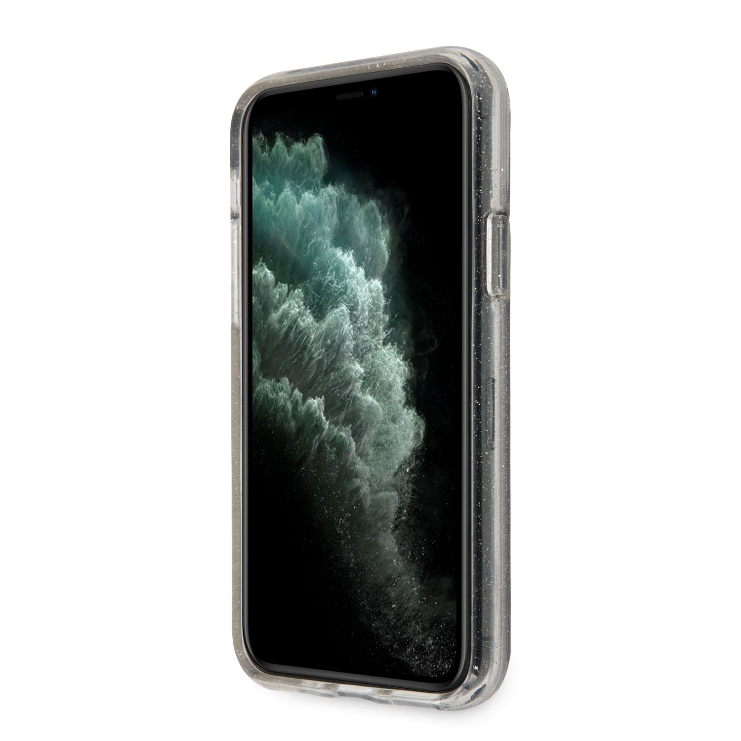 Guess "Glitter Collection" Θήκη προστασίας από σιλικόνη – iPhone 11 Pro Max (Clear/Glitter Silver)