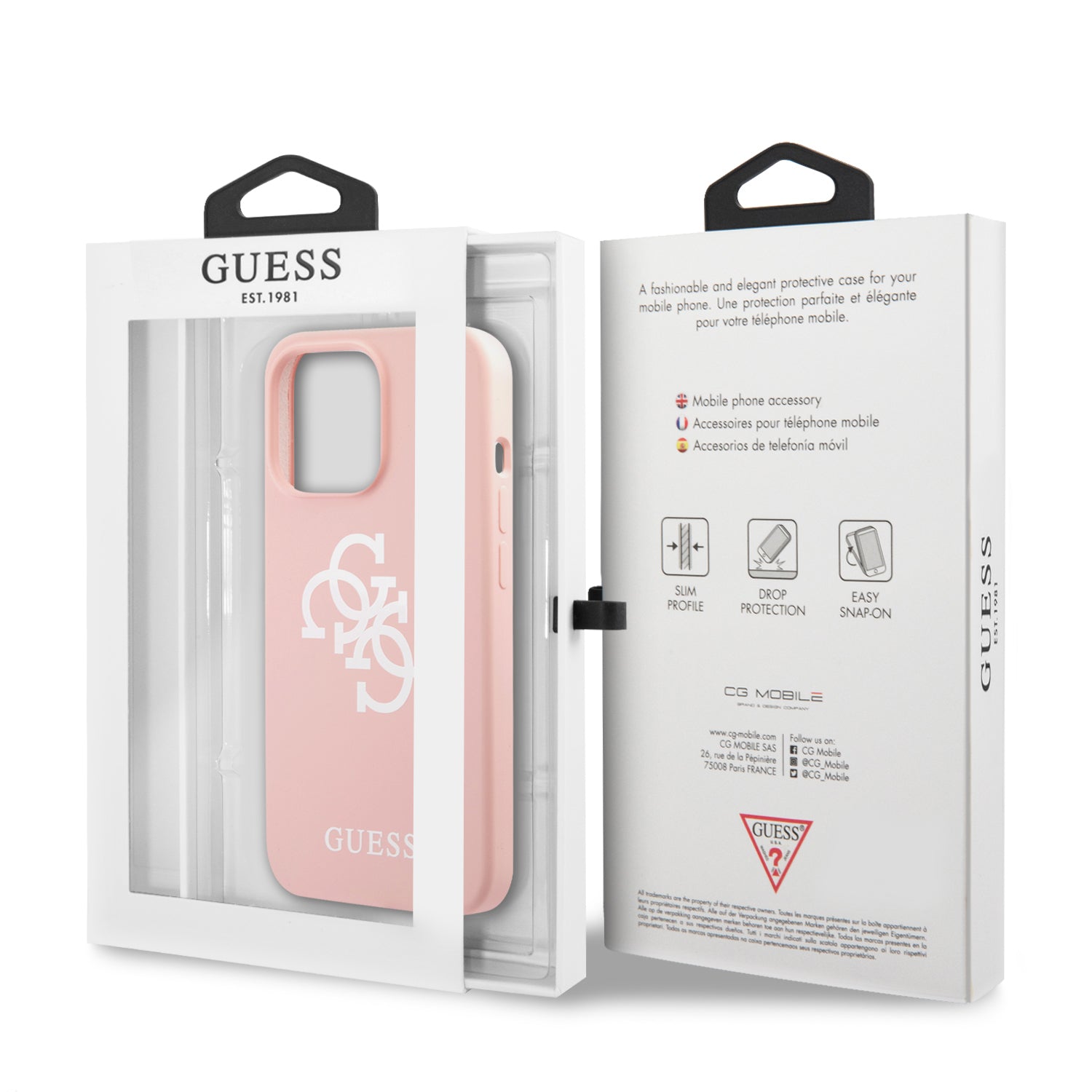 Guess "4G Logo Collection" Θήκη προστασίας από σιλικόνη – iPhone 13 Pro (Ροζ)