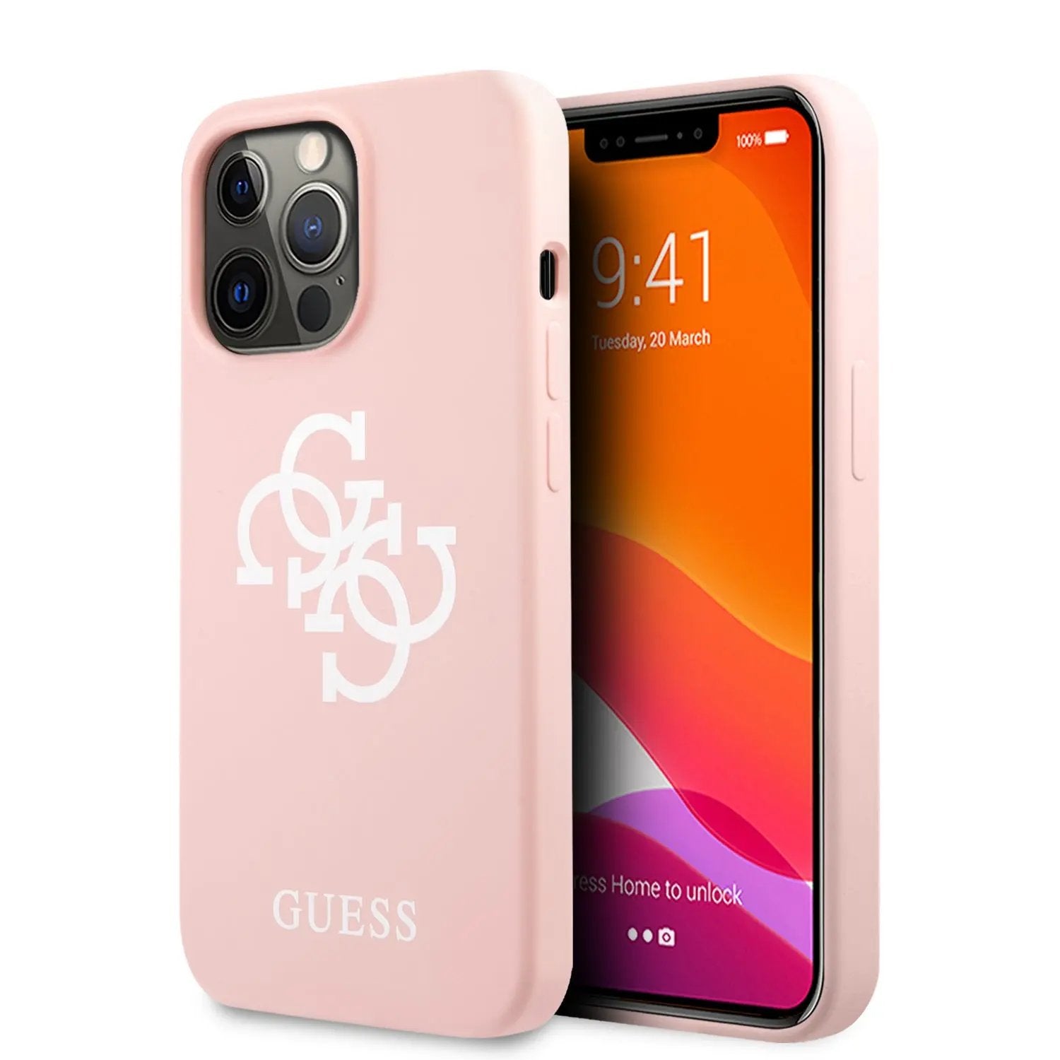 Guess "4G Logo Collection" Θήκη προστασίας από σιλικόνη – iPhone 13 Pro Max (Ροζ) – PhoneBazaar