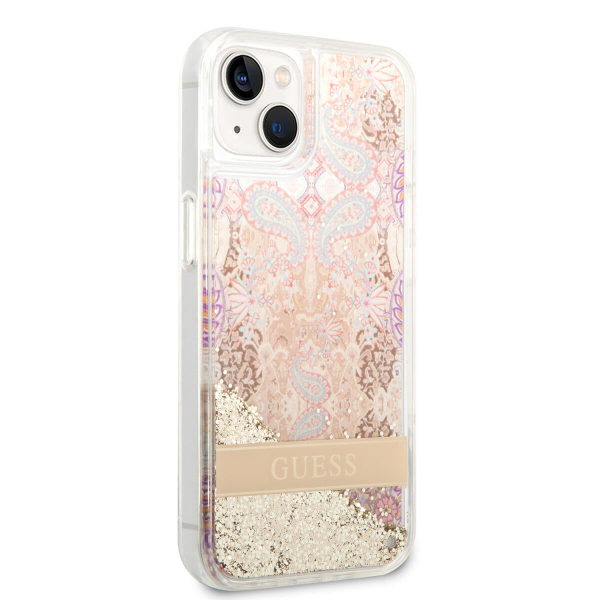 Guess Liquid Glitter Paisley Gold Collection Θήκη προστασίας από σιλικόνη – iPhone 14 Plus (Gold)