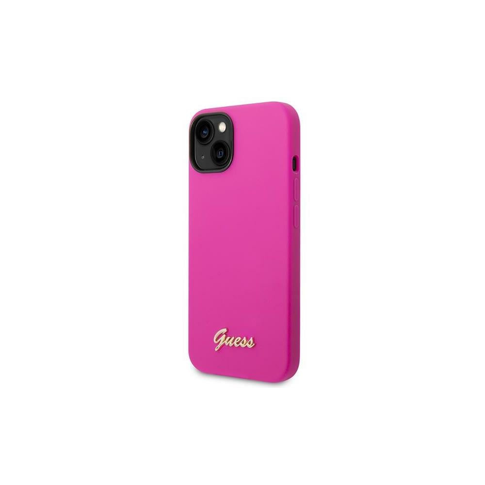 Guess “Vintage Script Gold Logo Collection” Σκληρή Θήκη προστασίας από σιλικόνη – Apple iPhone 14 (Φουξια)