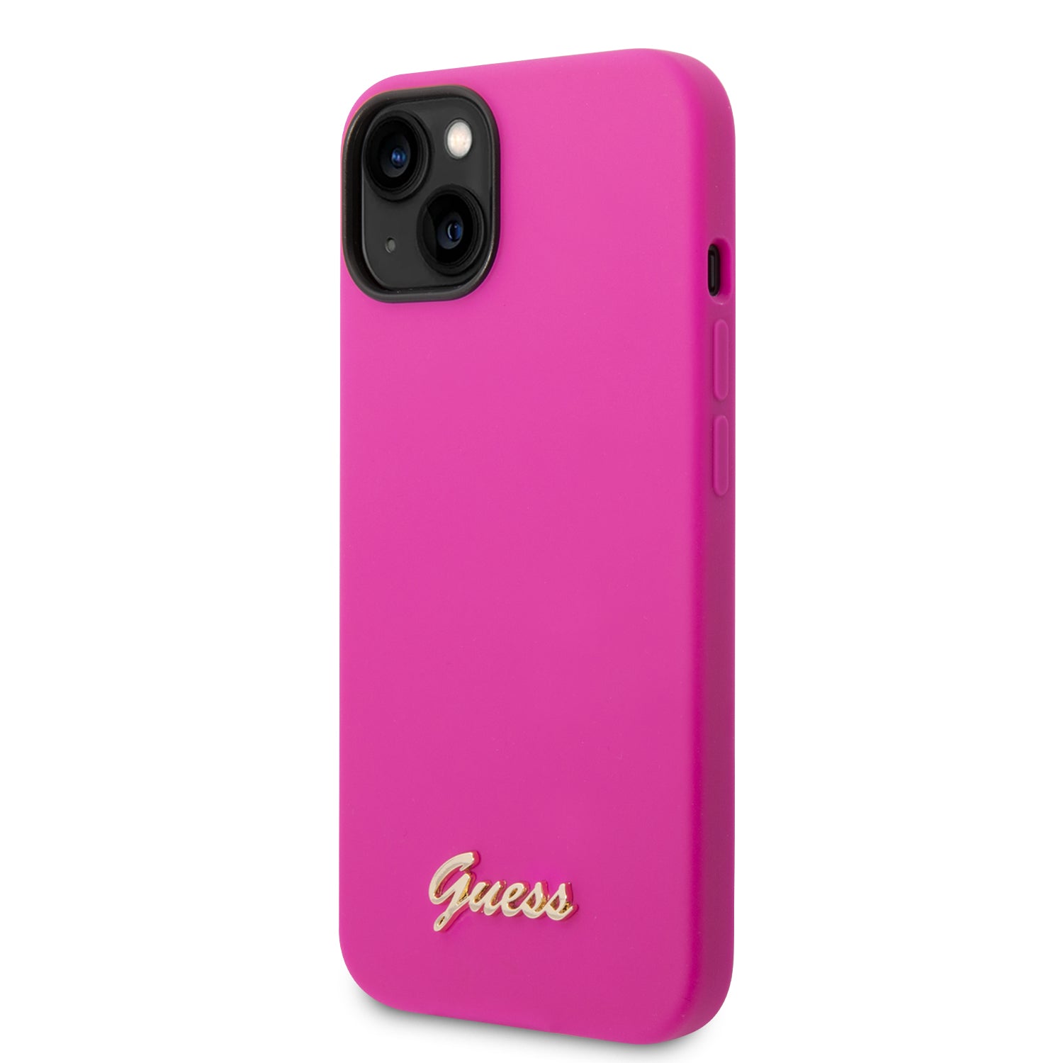 Guess “Vintage Script Gold Logo Collection” Σκληρή Θήκη προστασίας από σιλικόνη – Apple iPhone 14 (Φουξια)