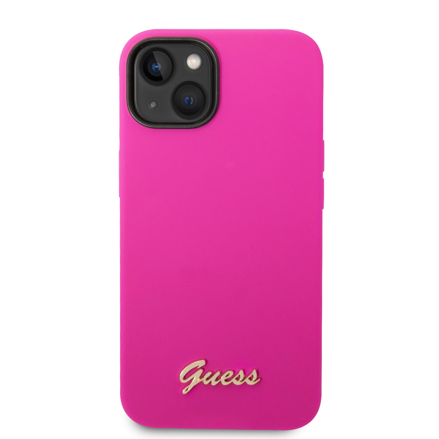 Guess “Vintage Script Gold Logo Collection” Σκληρή Θήκη προστασίας από σιλικόνη – Apple iPhone 14 (Φουξια)