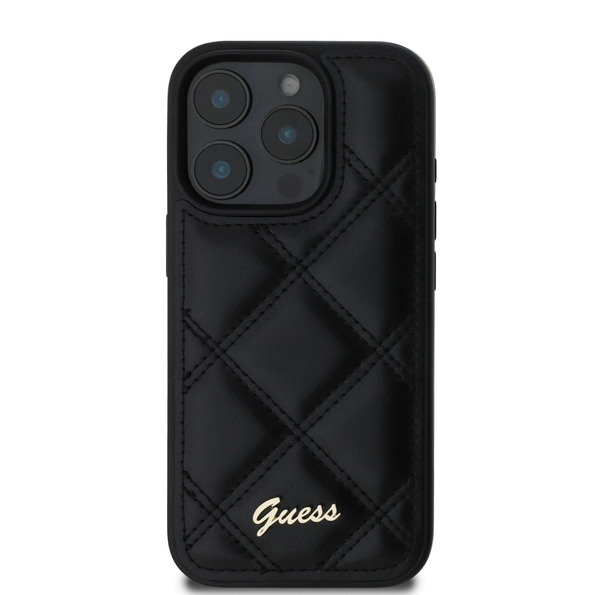 Guess “Quilted Metal Logo Collection” Case Θήκη προστασίας από δερματίνη – iPhone 16 Pro (Μαύρο – GUHCP16LPSQSQSK)
