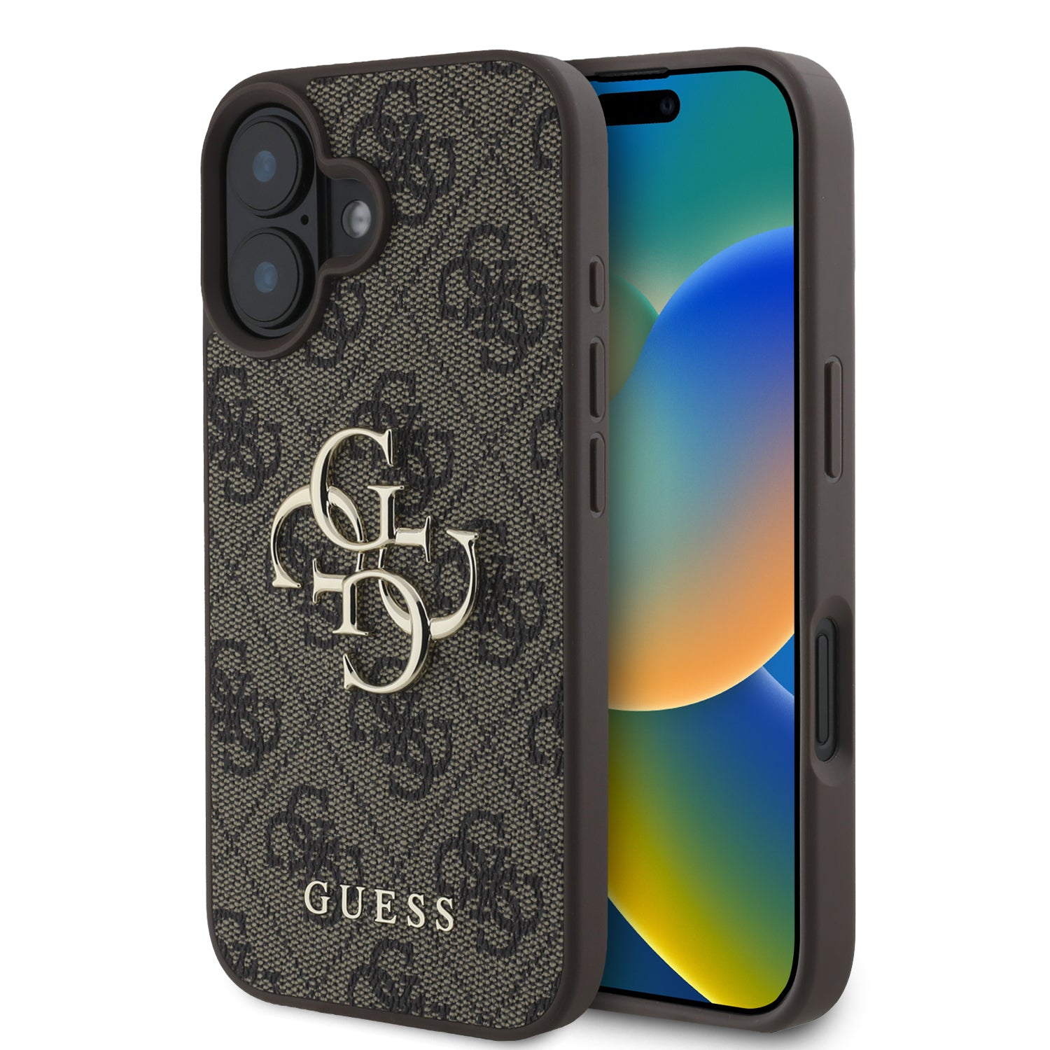 Guess “4G Logo Collection” Hard Case PU Case Θήκη προστασίας από δερματίνη – iPhone 16 (Καφε – GUHCP16S4GMGBR) – PhoneBazaar