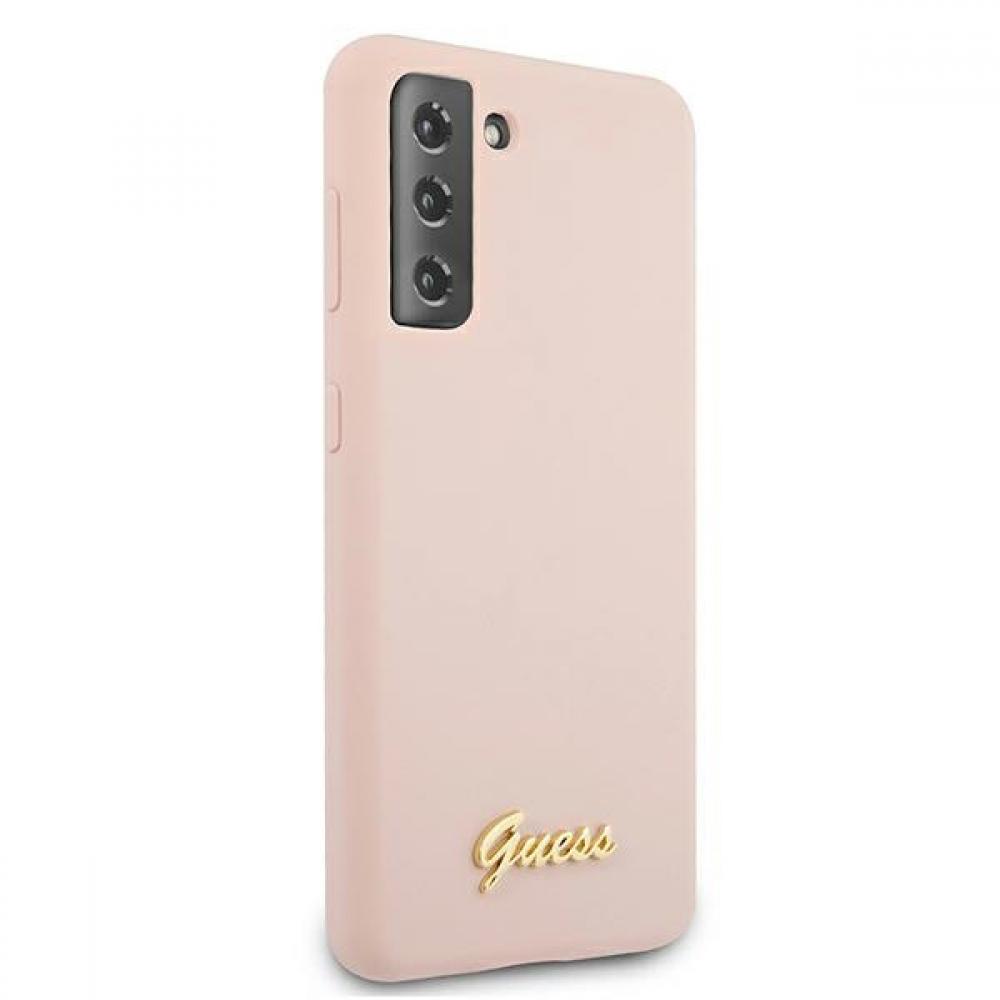 Guess "Vintage Script Logo Collection" Σκληρή Θήκη προστασίας από σιλικόνη – Samsung Galaxy S21+ (Ροζ)