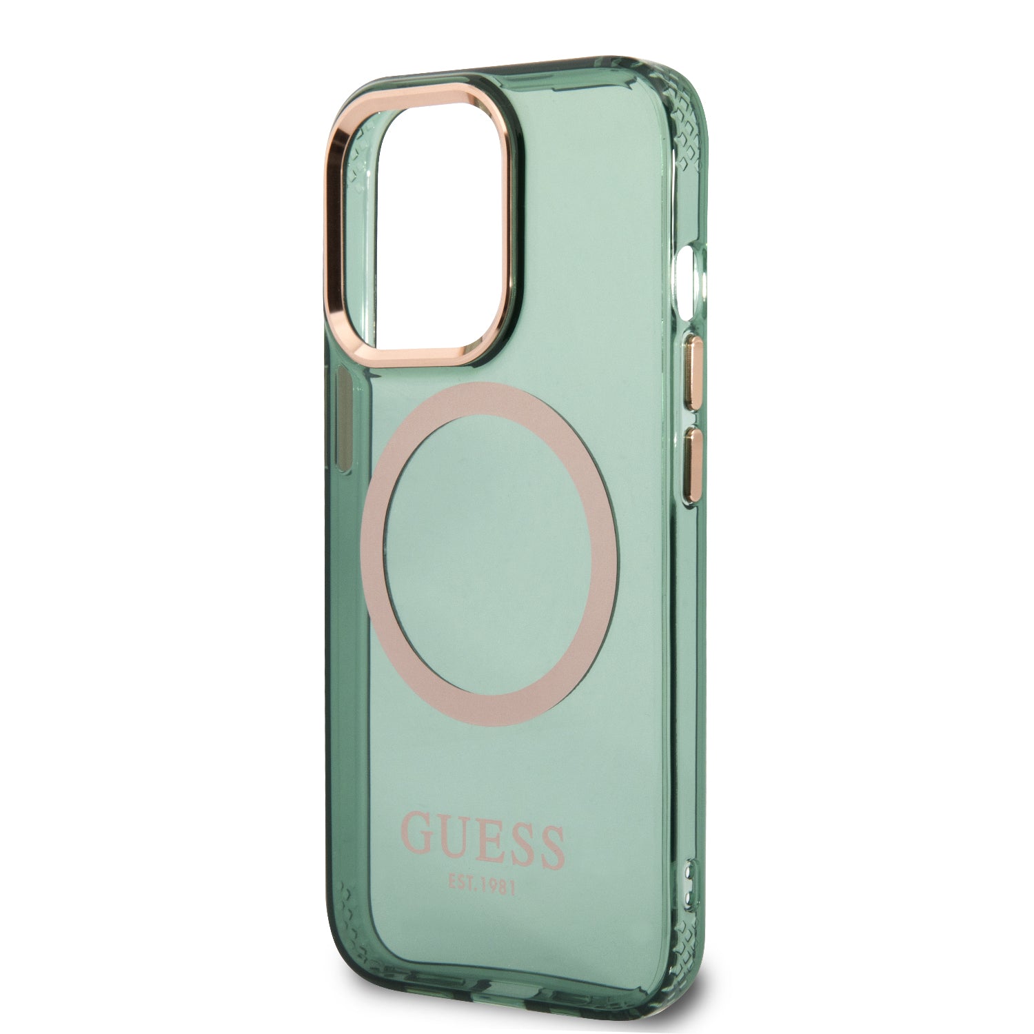 Guess “Gold Outline Translucent” MagSafe Hard Case Θήκη προστασίας από σκληρό πλαστικό – iPhone 13 Pro (Χακί – GUHMP13LHTCMA)
