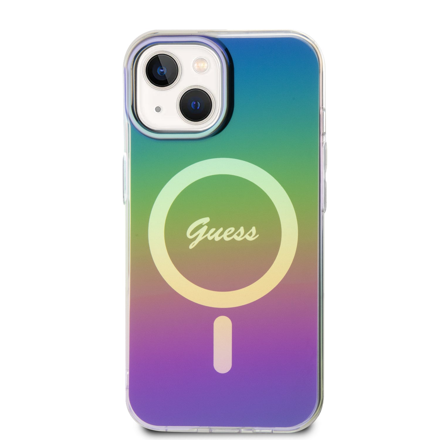 Guess Iridescent Magsafe Case Πολύχρωμη θήκη προστασίας από σκληρό πλαστικό – iPhone 15 (Rainbow Black – GUHMP15SHITSK)