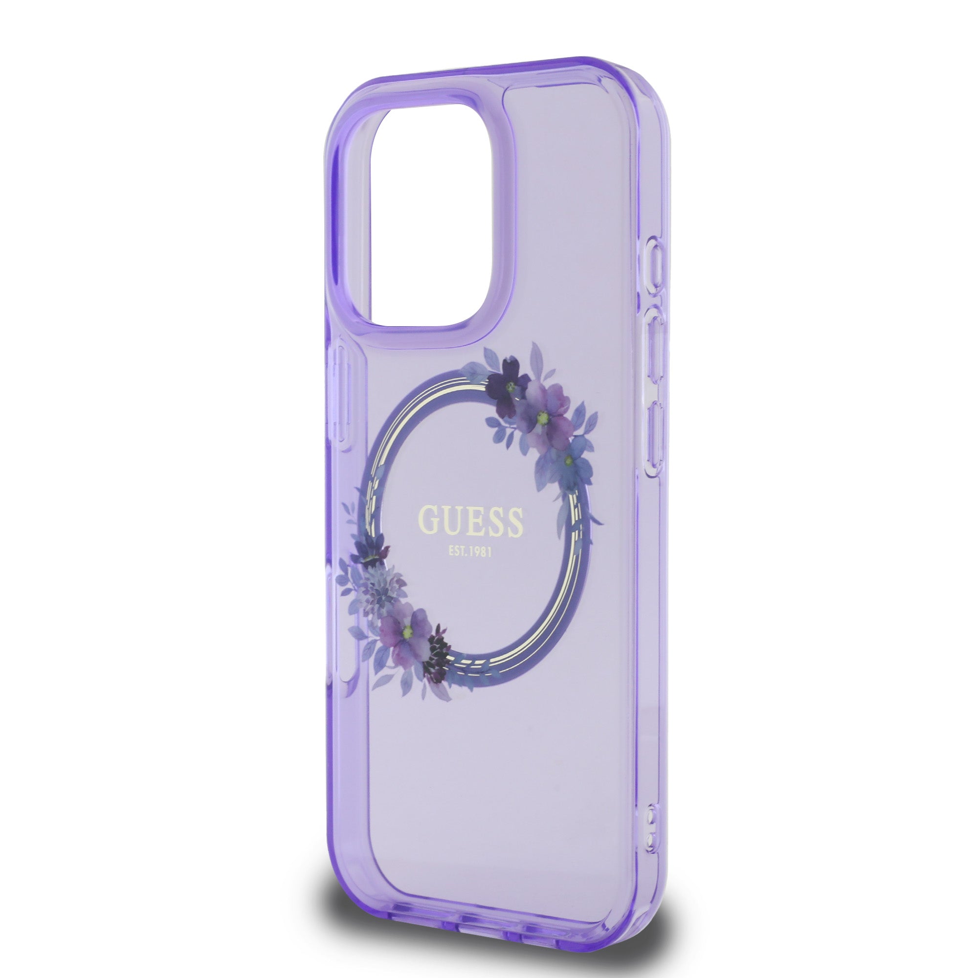 Guess Magsafe “Flower Wreath” Hard Case Θήκη προστασίας από σκληρό πλαστικό – iPhone 16 Pro (Μωβ – GUHMP16LHFWFCU)