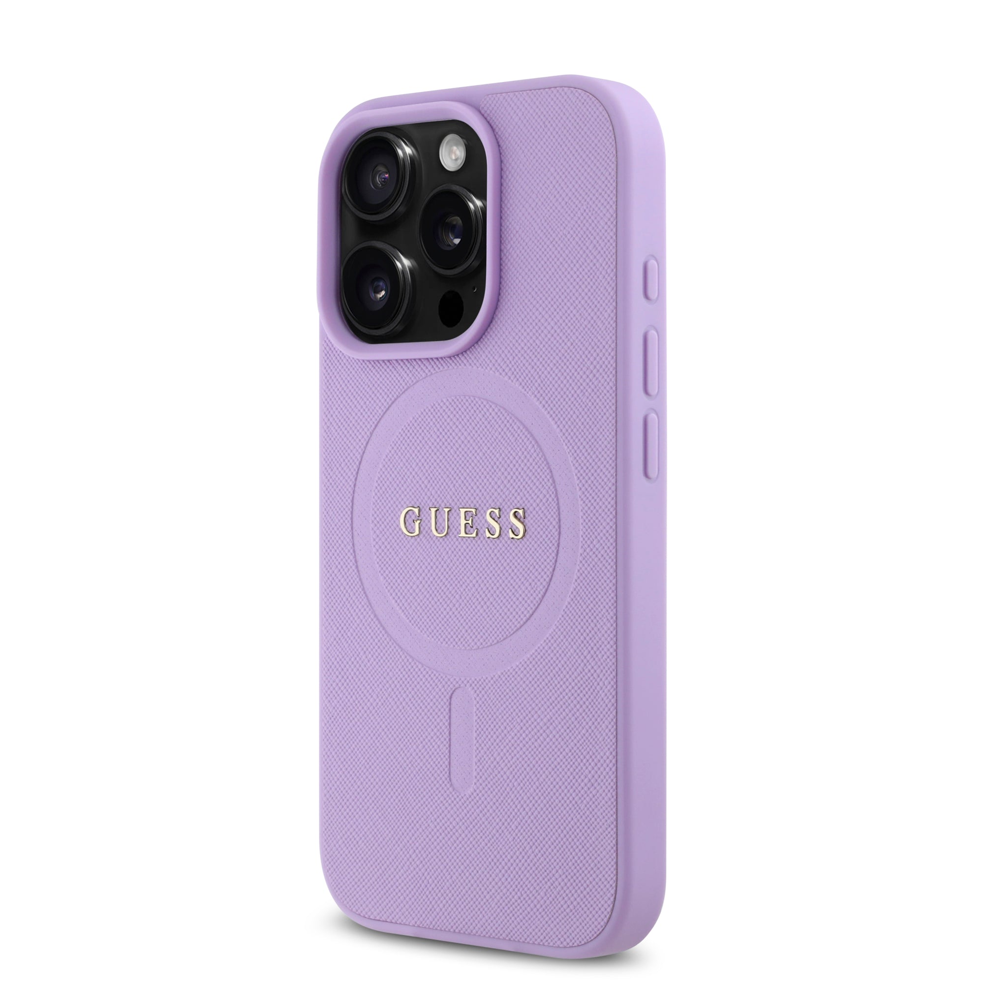 Guess Magsafe “Saffiano Collection" Hard Case Θήκη προστασίας από δερματίνη – iPhone 16 Pro (Μωβ – GUHMP16LPSAHMCU)