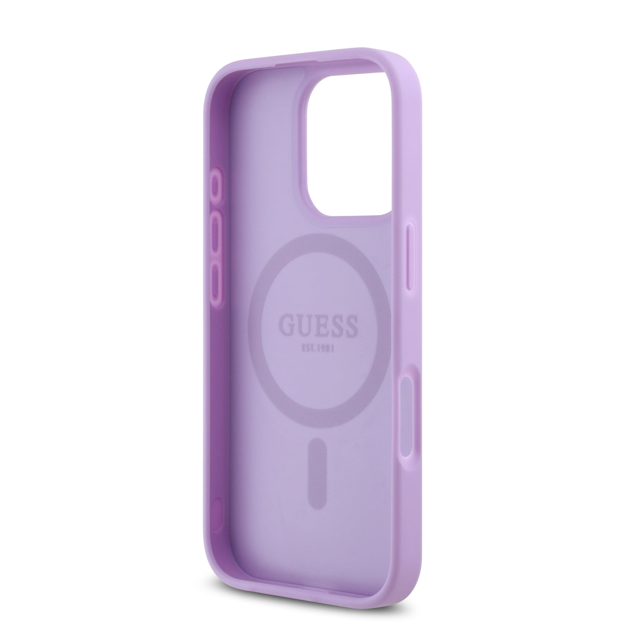 Guess Magsafe “Saffiano Collection" Hard Case Θήκη προστασίας από δερματίνη – iPhone 16 Pro (Μωβ – GUHMP16LPSAHMCU)