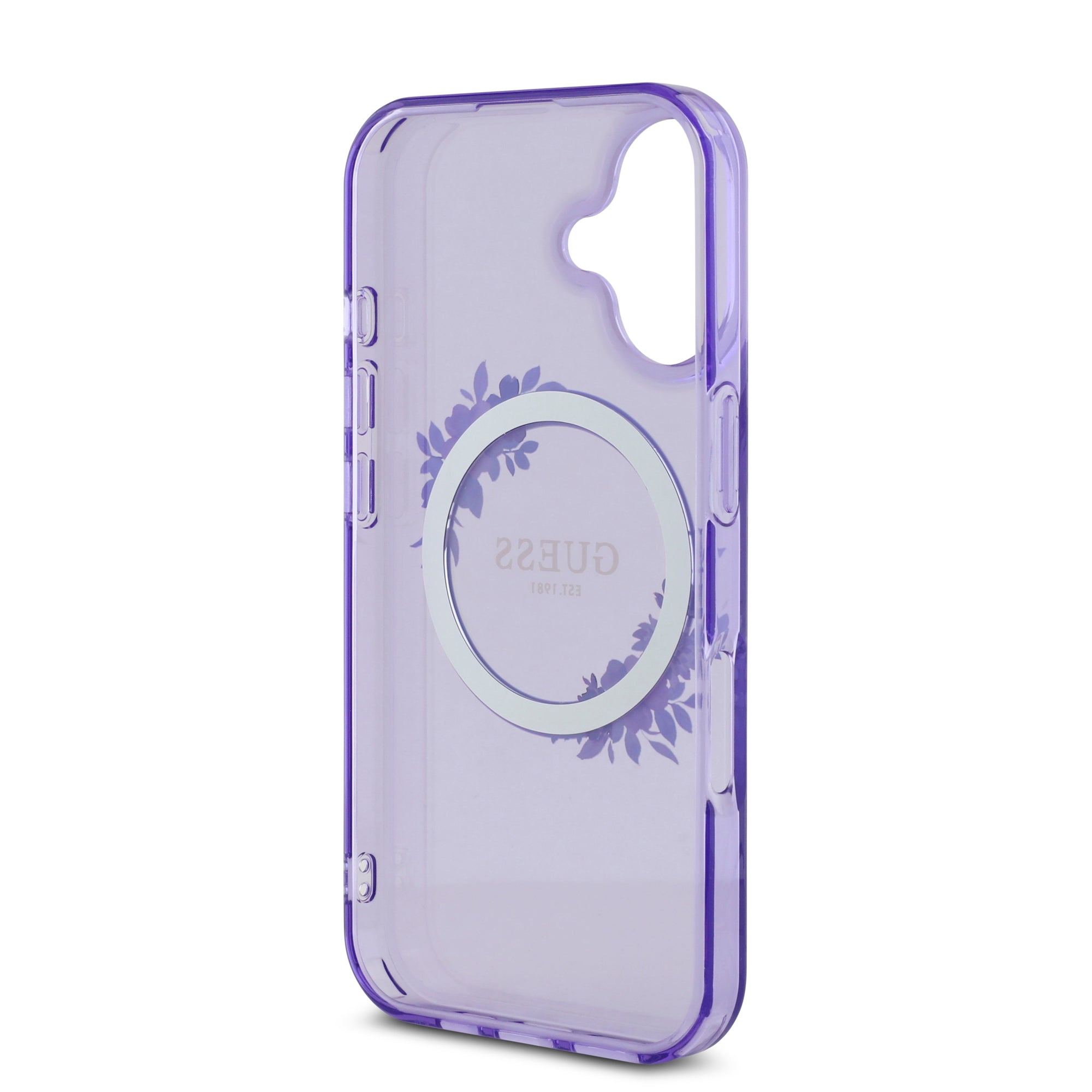 Guess Magsafe “Flower Wreath” Hard Case Θήκη προστασίας από σκληρό πλαστικό – iPhone 16 (Μωβ – GUHMP16SHFWFCU)