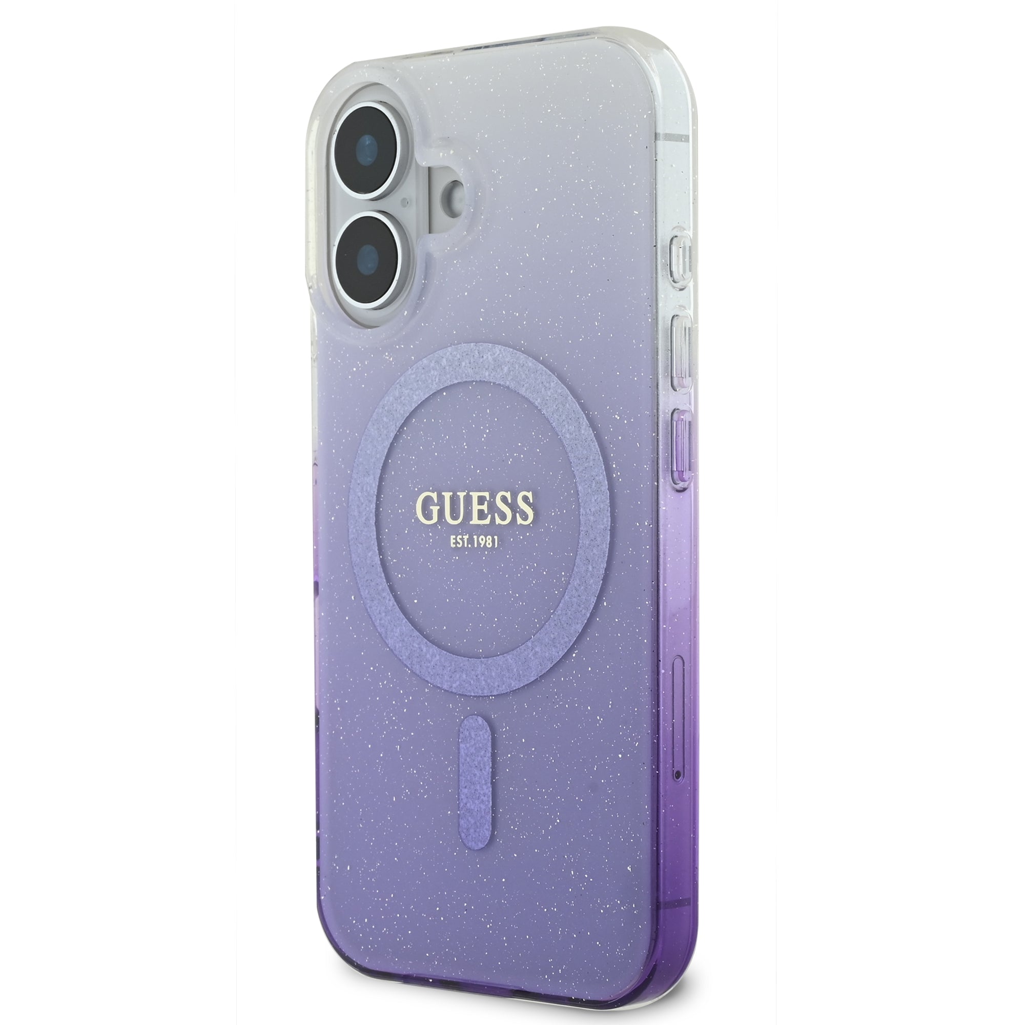 Guess Magsafe “Glitter Gradient” Hard Case Θήκη προστασίας από σκληρό πλαστικό – iPhone 16 (Μωβ – GUHMP16SHGRCELU)