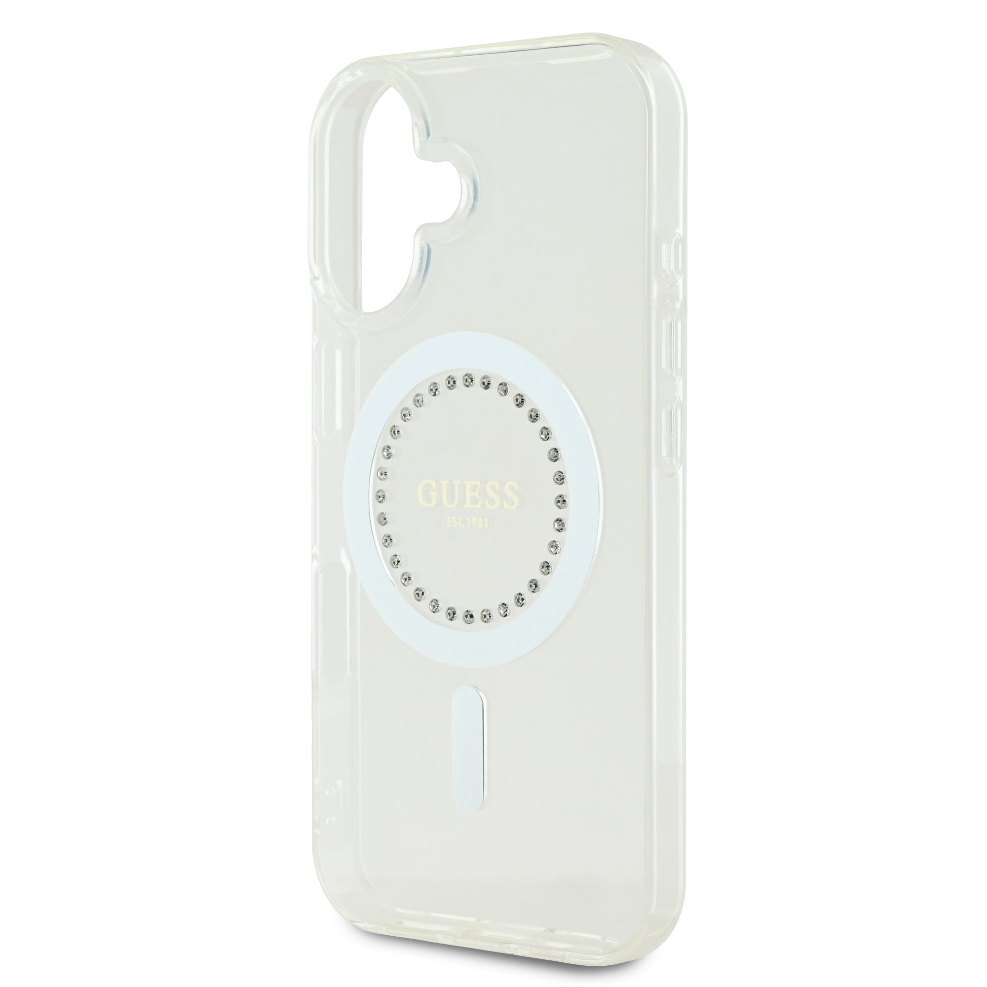 Guess Magsafe “Rhinestones” Hard Case Θήκη προστασίας από σκληρό πλαστικό – iPhone 16 (Λευκό – GUHMP16SPFTDTEH)