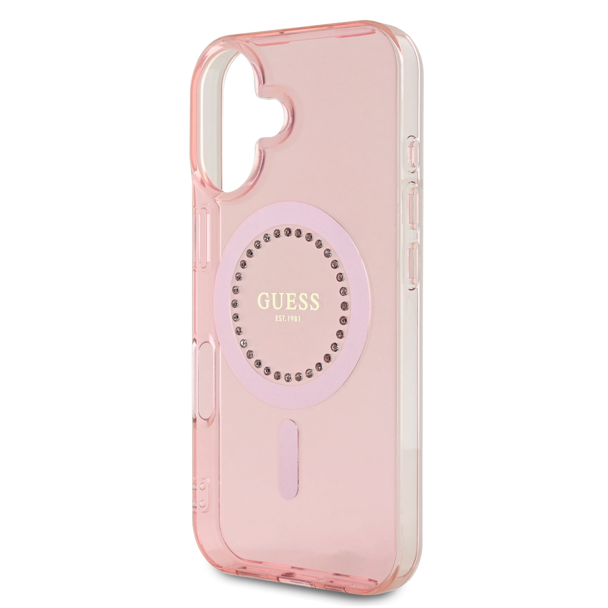 Guess Magsafe “Rhinestones” Hard Case Θήκη προστασίας από σκληρό πλαστικό – iPhone 16 (Ροζ – GUHMP16SPFTDTEP)