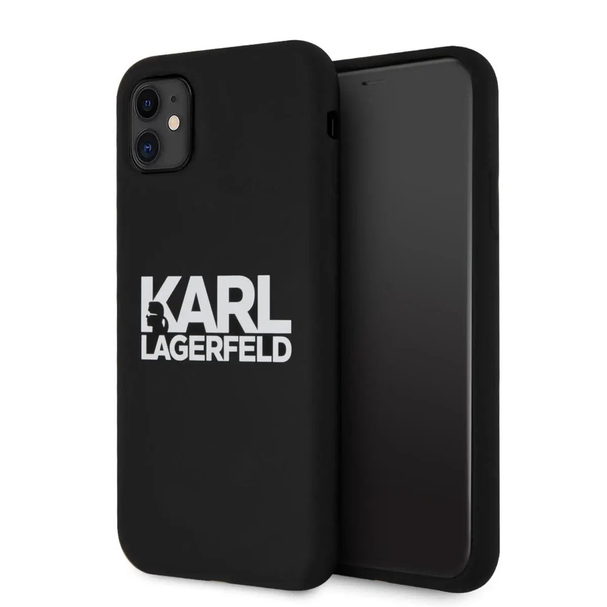 Karl Lagerfeld Double Layer Glitter Hard Case Karl's Head Θήκη Προστασίας Απο Σιλικόνη – Apple Iphone 11 (μαυρο) – PhoneBazaar