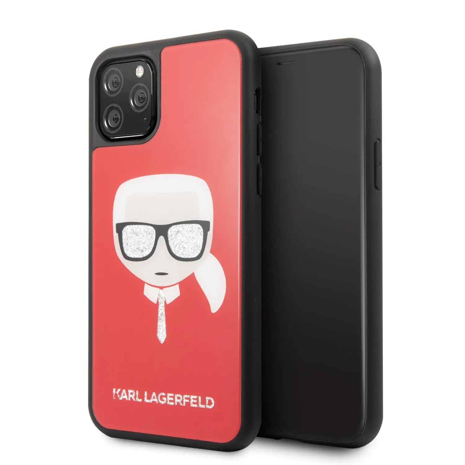Karl Lagerfeld "Glitter Head" Double Layer Hard Case Θήκη προστασίας – iPhone 11 Pro Max (Red – KLHCN65DLHRE) – PhoneBazaar
