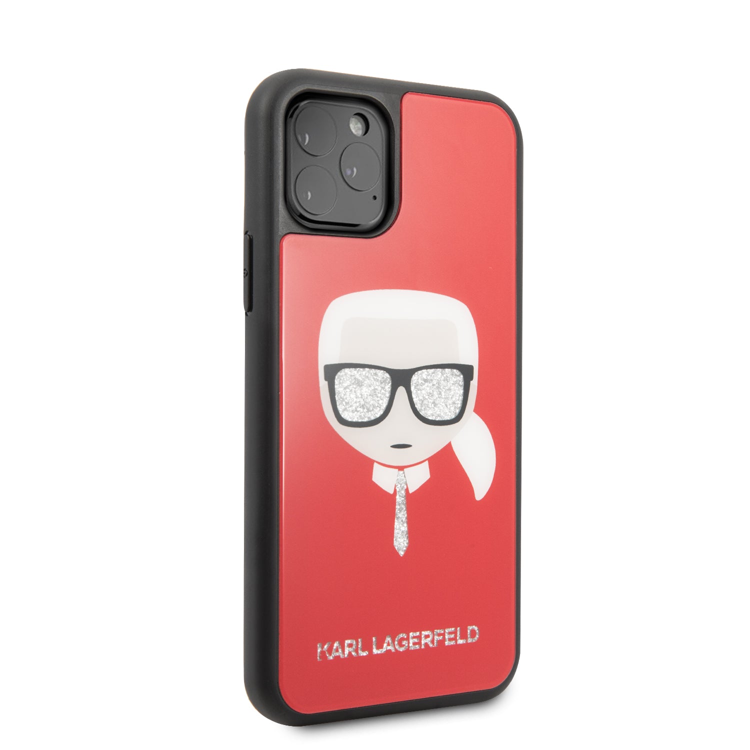 Karl Lagerfeld "Glitter Head" Double Layer Hard Case Θήκη προστασίας – iPhone 11 Pro Max (Red – KLHCN65DLHRE)