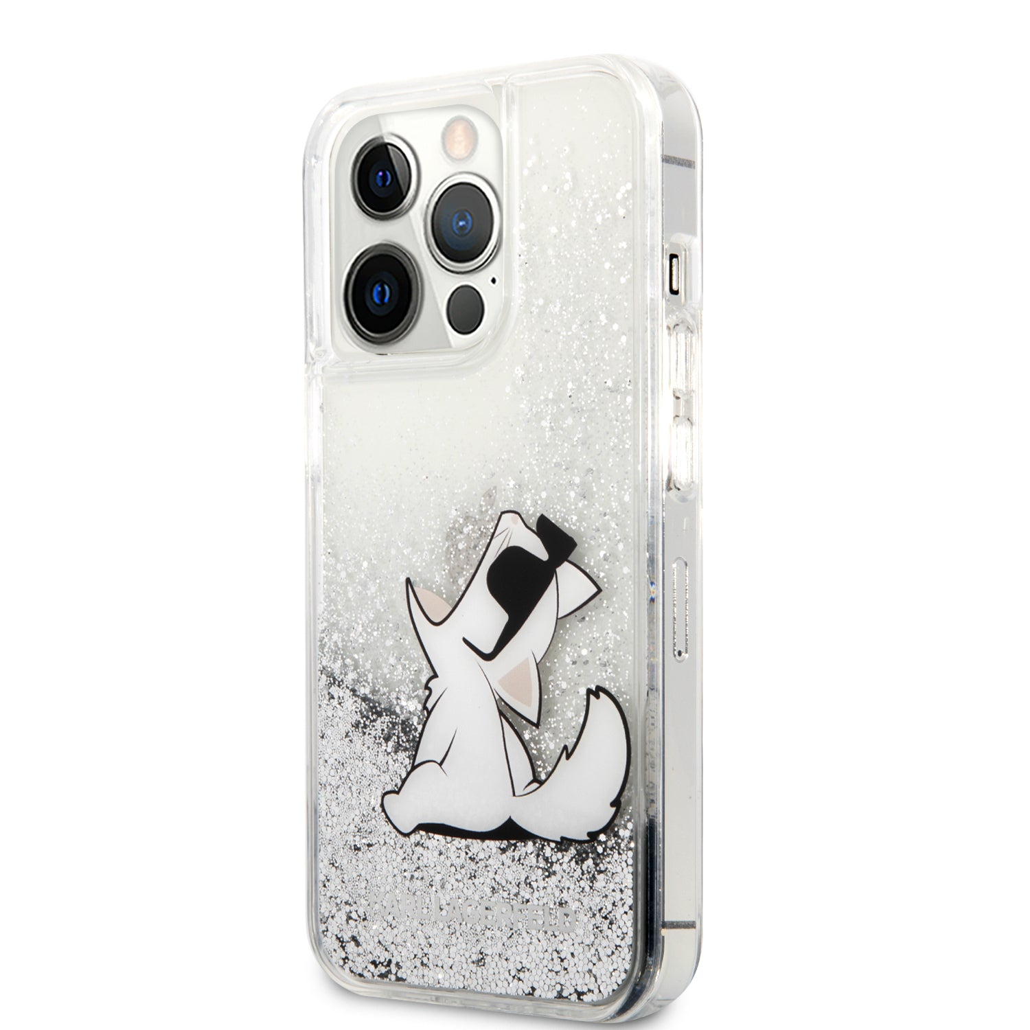 Karl Lagerfeld "Choupette Fun" Hard Case Θήκη προστασίας από σιλικόνη – iPhone 13 Pro (Clear/Glitter Silver)