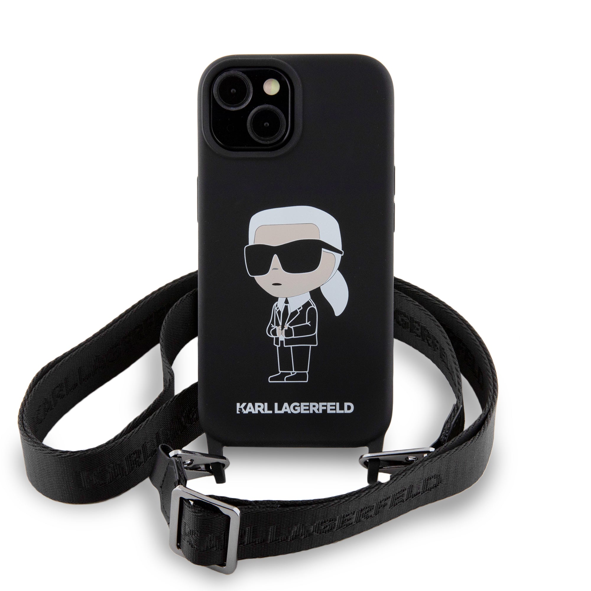 Karl Lagerfeld Crossbody Ikonik Hard Case Θήκη προστασίας από σιλικόνη – iPhone 15 (Black – KLHCP15SSCBSKNK)
