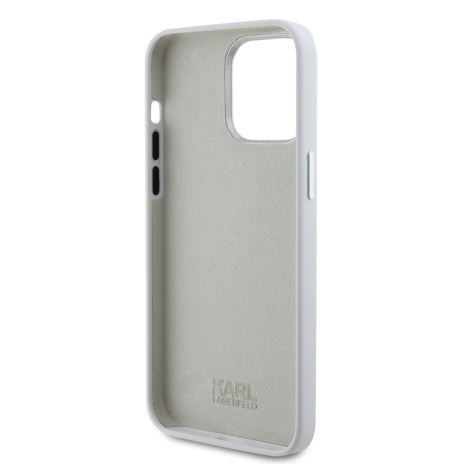 Karl Lagerfeld Ikonik Metal Pin Hard Case Θήκη προστασίας από σιλικόνη – iPhone 15 Pro Max (White – KLHCP15XSMHKNPH)