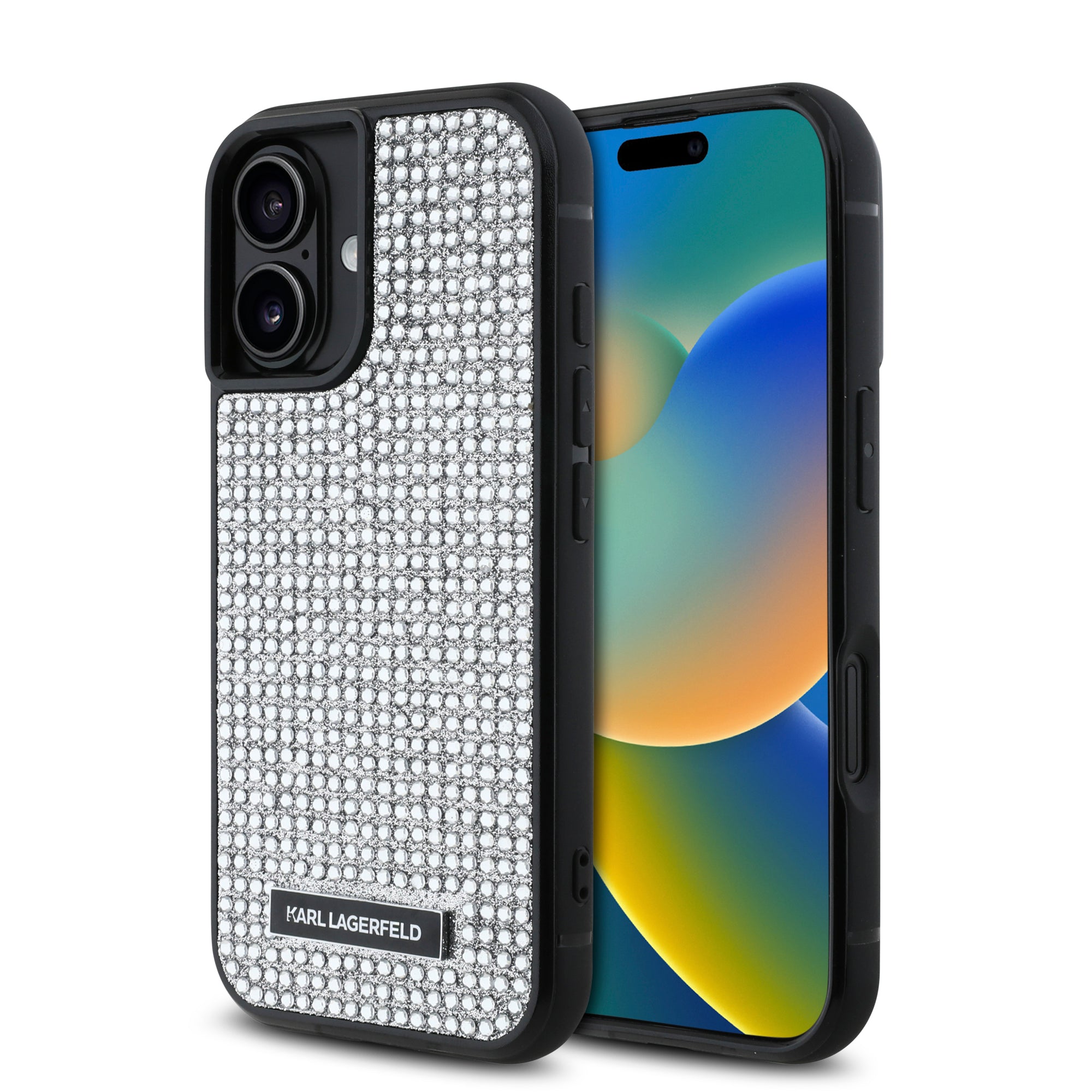Karl Lagerfeld “rhinestones Metal Plate Logo Collection” Θήκη Προστασίας Για Iphone 16 (ασημι – Klhcp16shdsplg) – PhoneBazaar