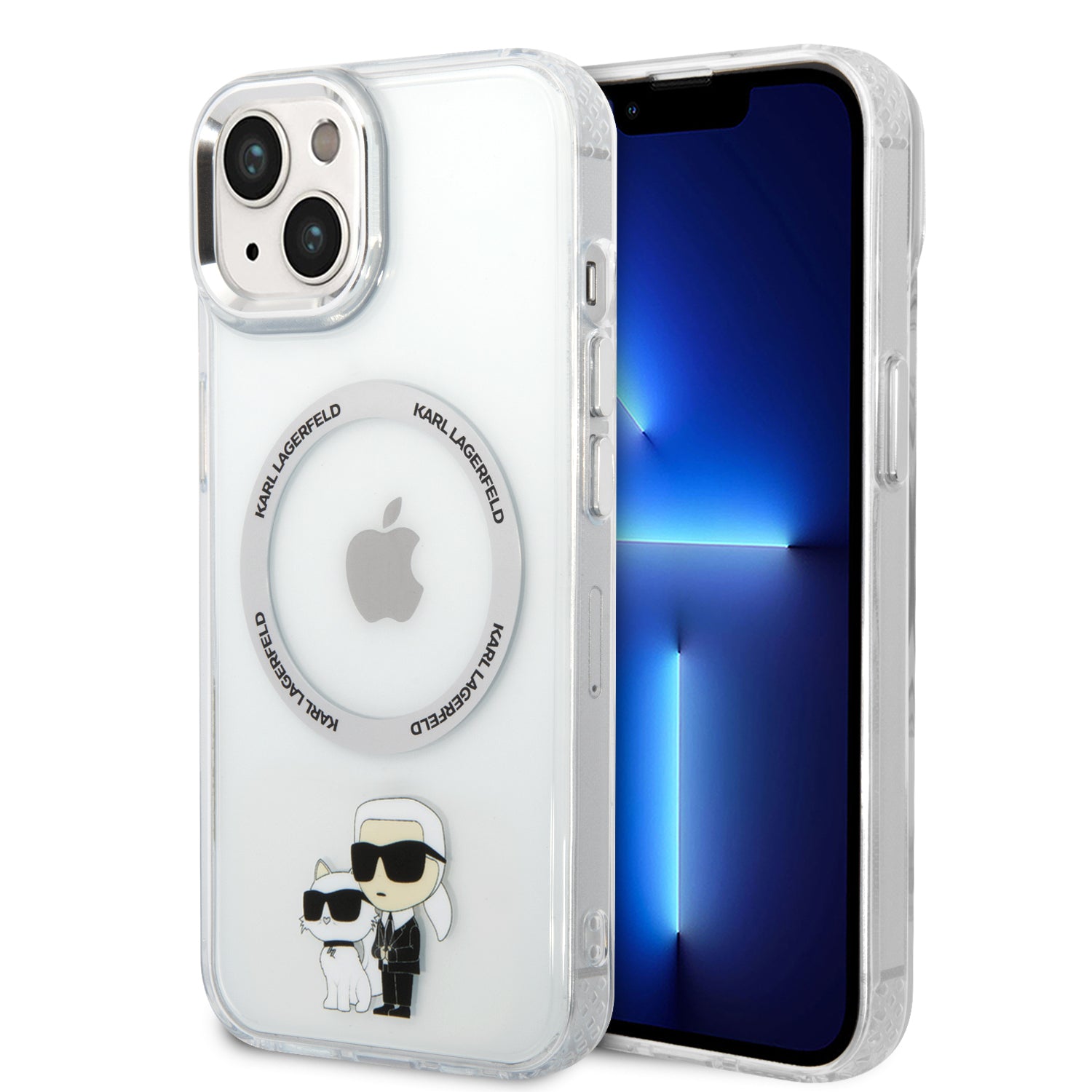 Karl Lagerfeld Magsafe Ringstand Case IML NFT Karl+Choupette Θήκη προστασίας από σκληρό πλαστικό για iPhone 14 Plus (Clear – KLHMP14MHNKCIT) – PhoneBazaar