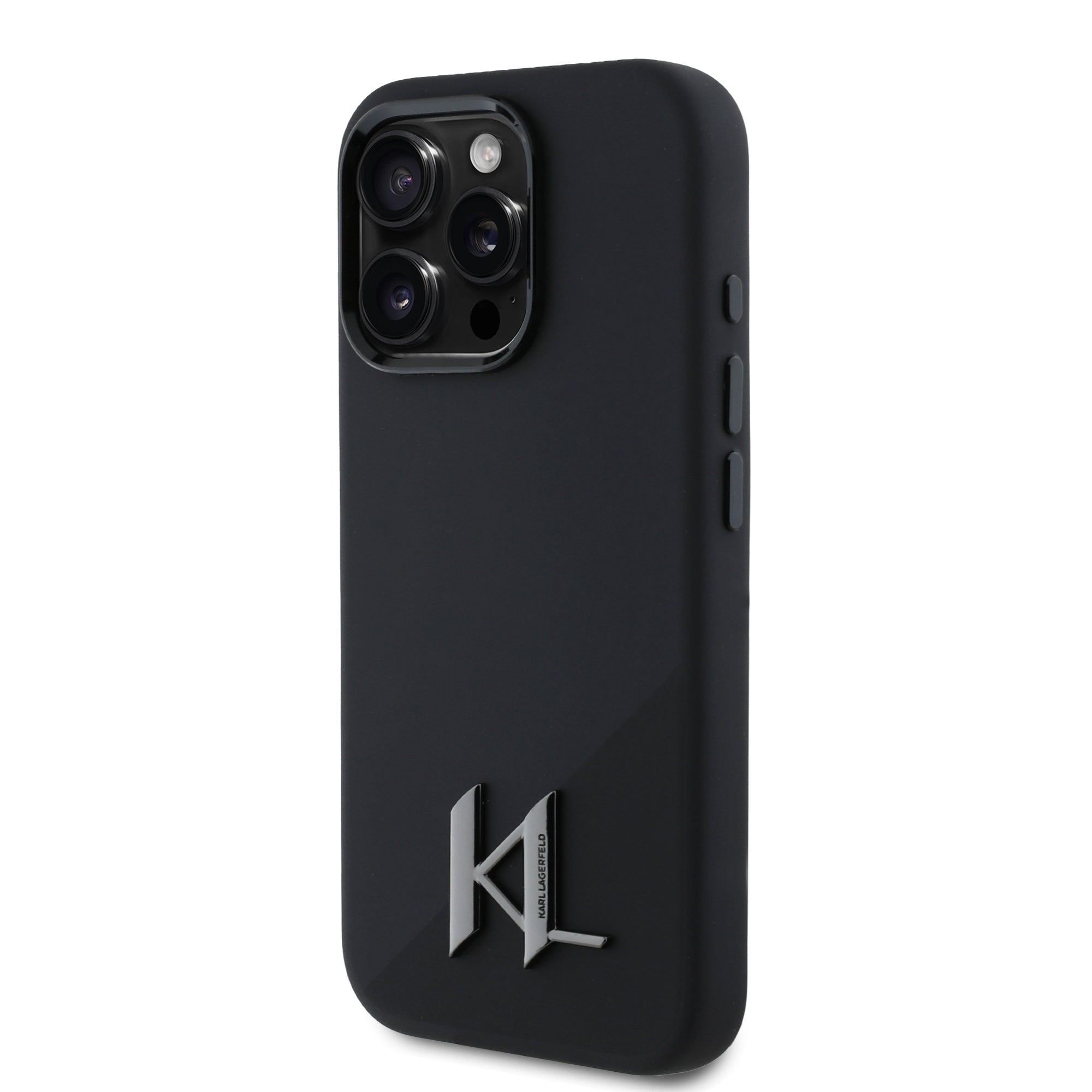 Karl Lagerfeld MagSafe Shadow Metal Initial Logo Silicone Case Θήκη προστασίας από σιλικόνη – iPhone 16 Pro (Μαύρο – KLHMP16LSCMKMPCK)