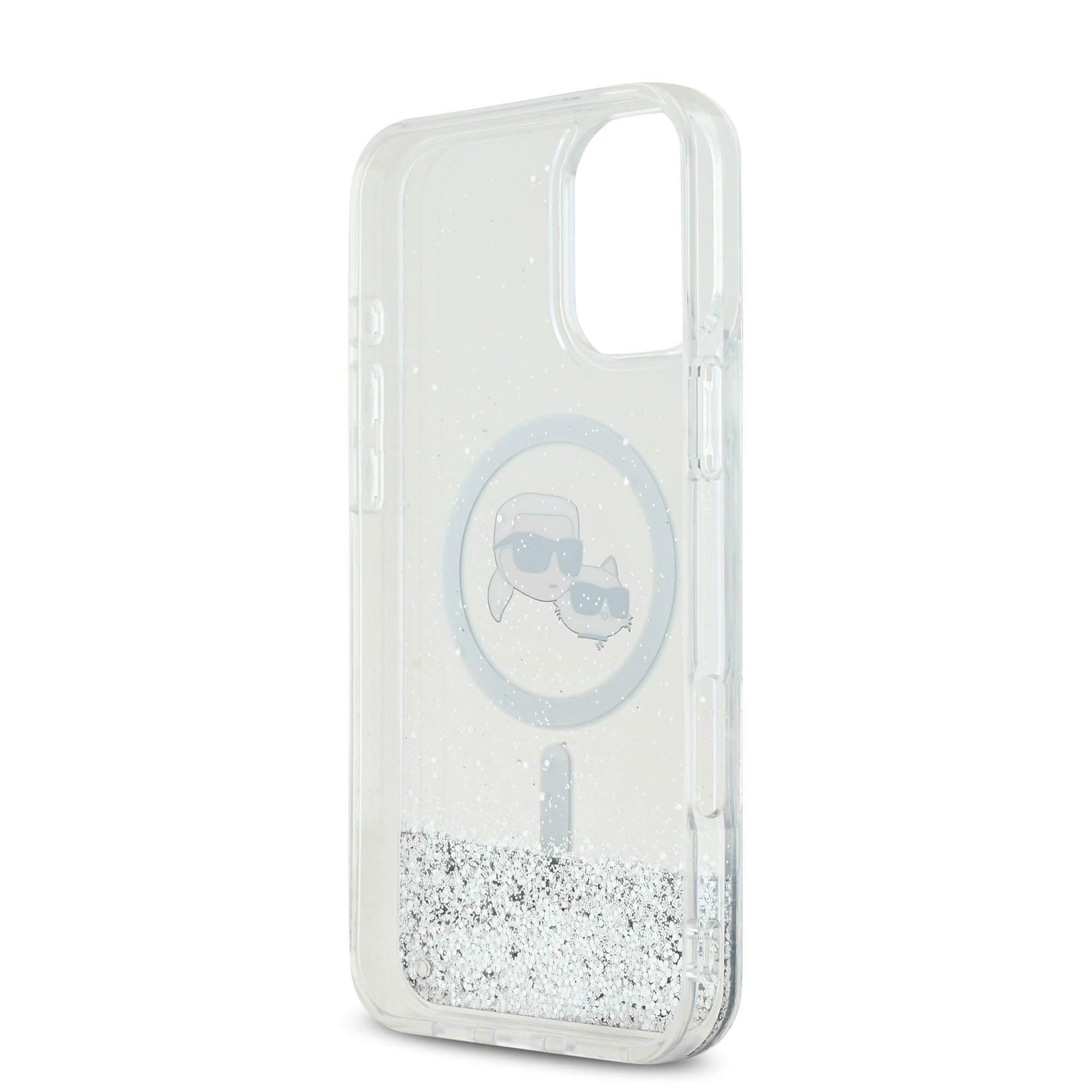 Karl Lagerfeld Magsafe Ringstand Liquid Glitter Hard Case Θήκη προστασίας από σκληρό πλαστικό – iPhone 16 (Glitter Διάφανη – KLHMP16SLGKCSGH)