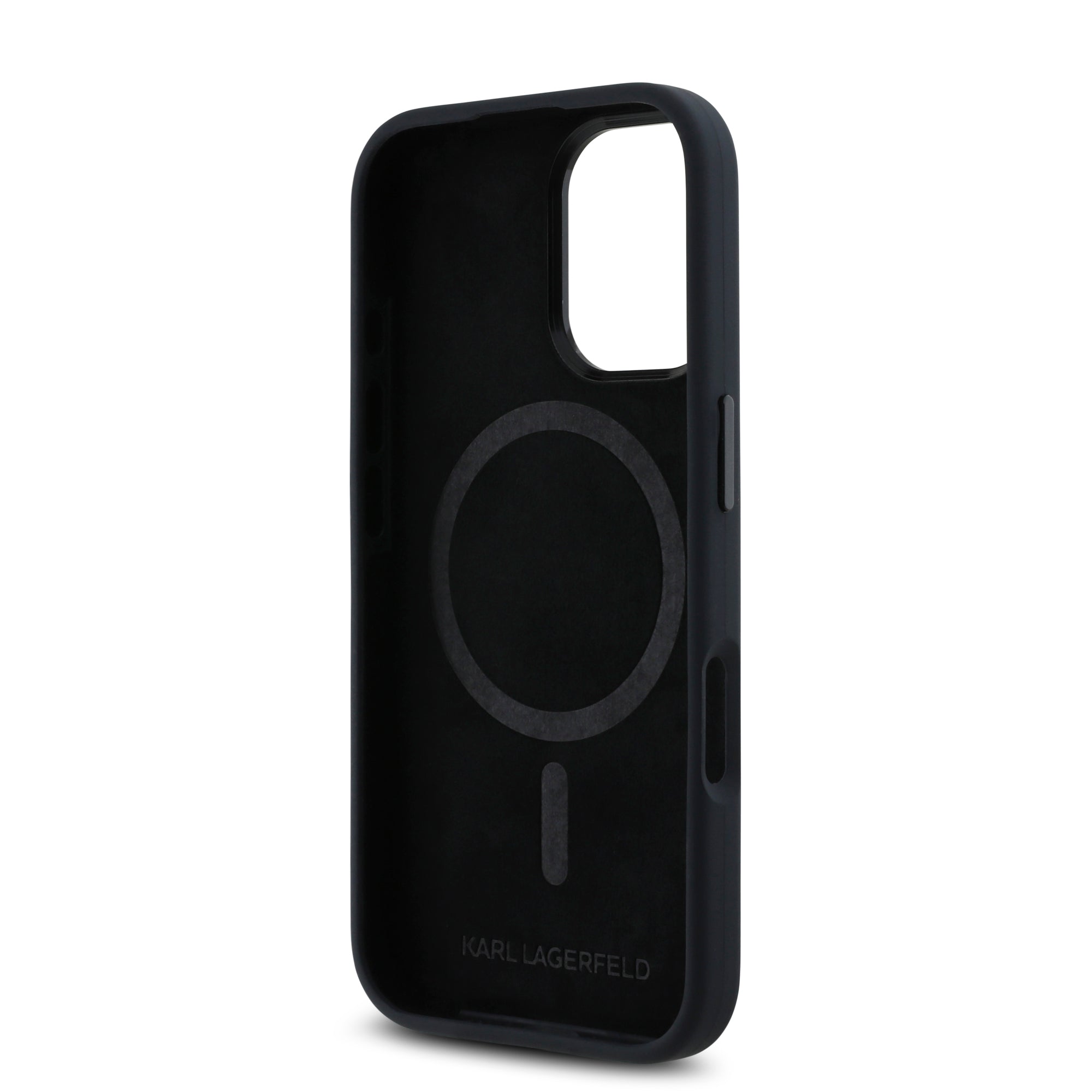Karl Lagerfeld MagSafe Initial Metal Logo Silicone Case Θήκη προστασίας από σιλικόνη – iPhone 16 (Μαύρο – KLHMP16SSCMKMPCK)