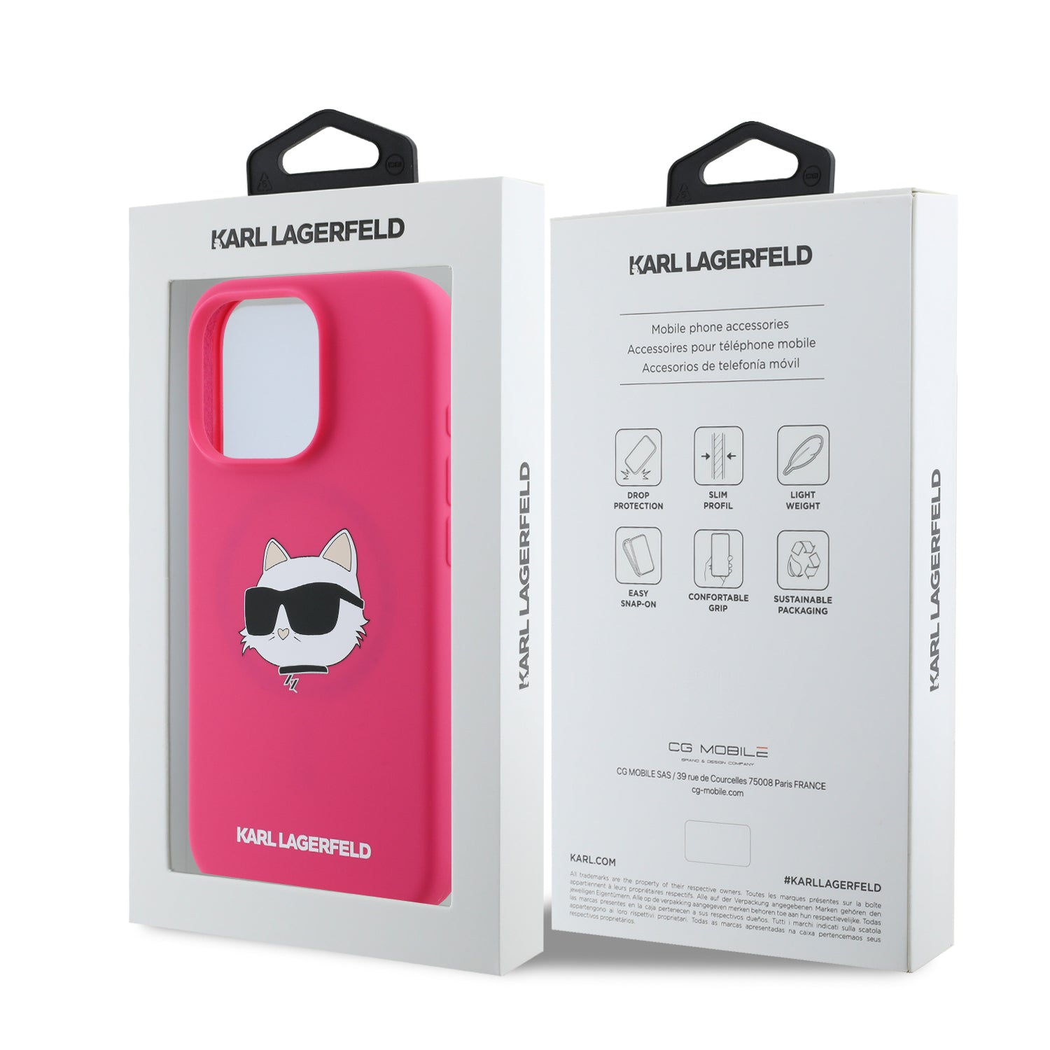 Karl Lagerfeld Magsafe Silicone Case "Choupette's Head" Θήκη προστασίας από σιλικόνη – iPhone 16 Pro Max (Fuchsia – KLHMP16XSCHPPLF)