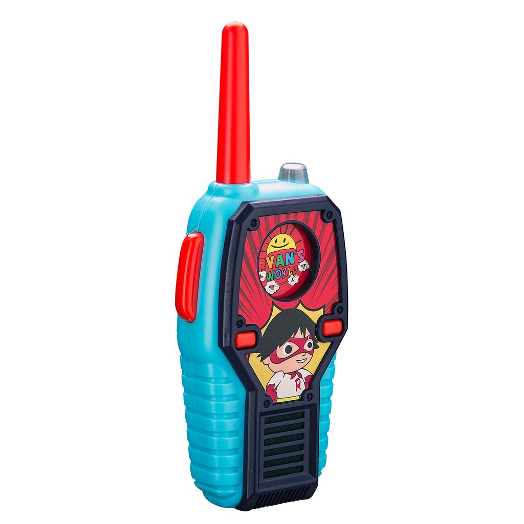 eKids Ryan's World Walkie Talkies για παιδιά & ενήλικες με ενσωματωμένο μεγάφωνο και εμβέλεια 150 μέτρων (RW-212) (Μπλε/Κόκκινο/Θαλασσί)