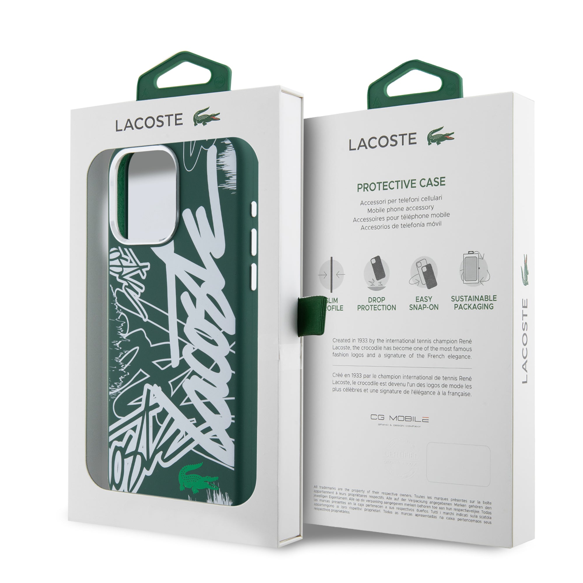 Lacoste Graffiti Hard Case Θήκη προστασίας από Liquid σιλικόνη iPhone 15 Pro Max (Πράσινο/Λευκό)