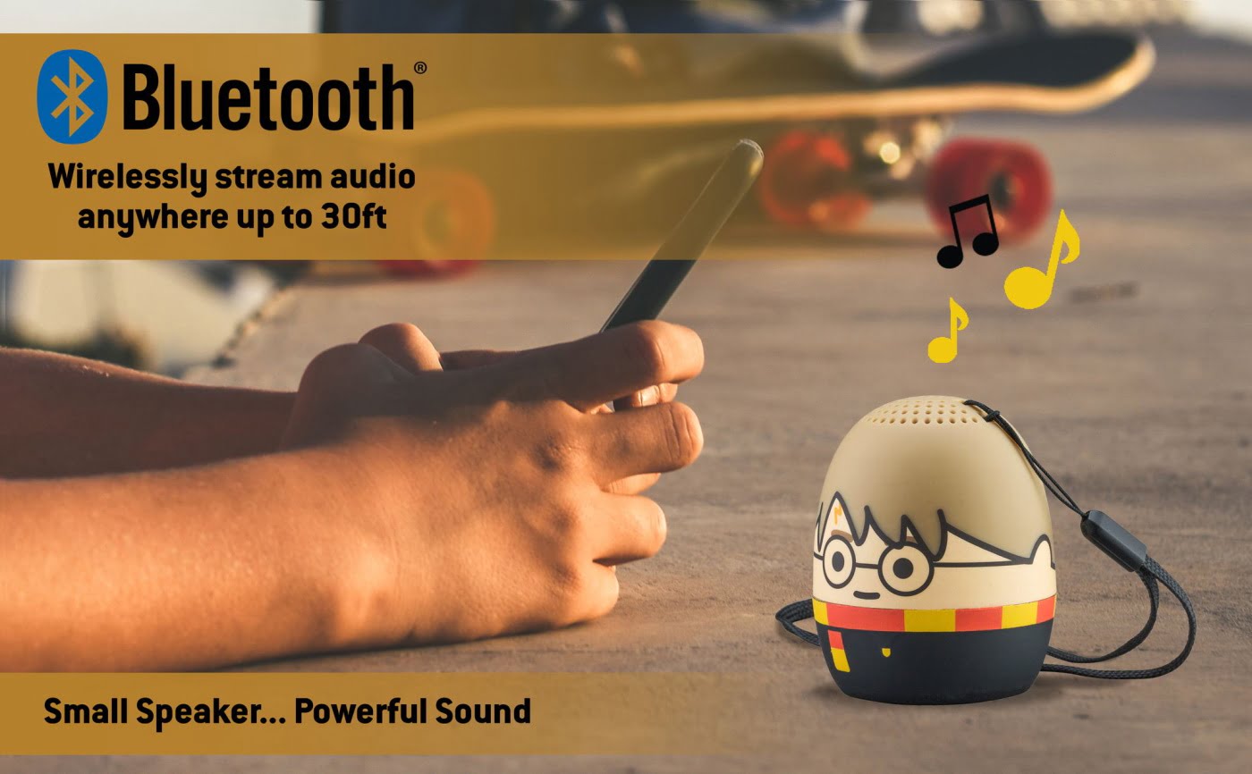 eKids Harry Potter Φορητό ηχείο Bluetooth για παιδιά με λουράκι καρπού (Μαύρο/Κίτρινο/Μπεζ)