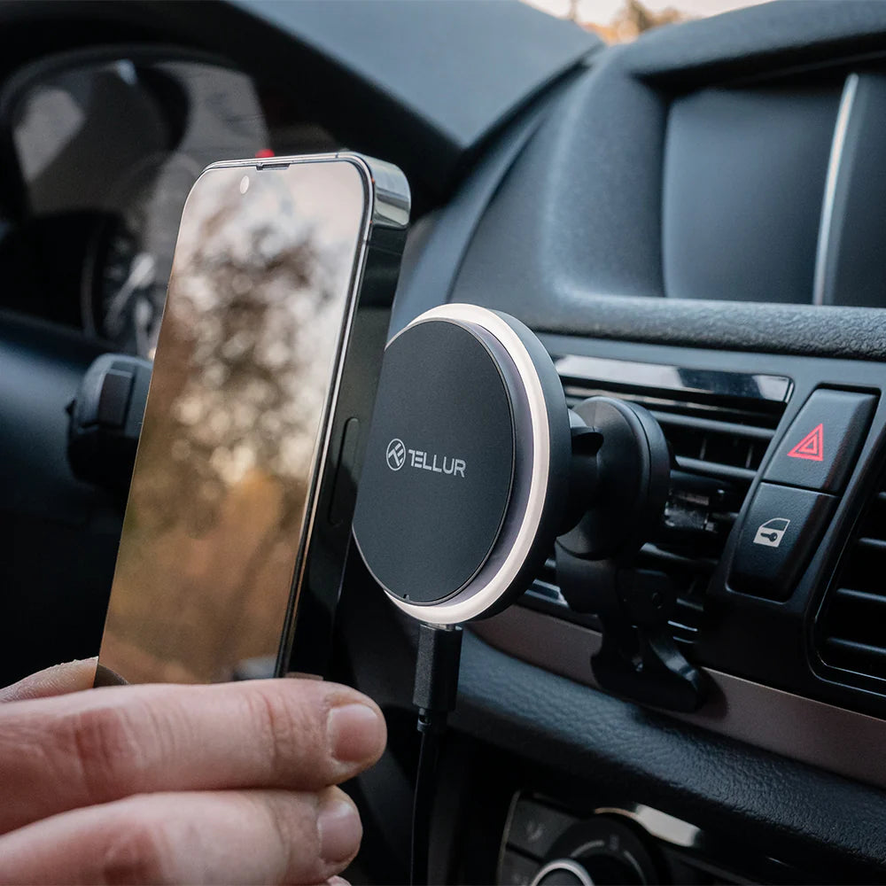 Tellur Ασύρματος Φορτιστής Αυτοκινήτου, MagSafe συμβατός, 15 W – Μαύρος