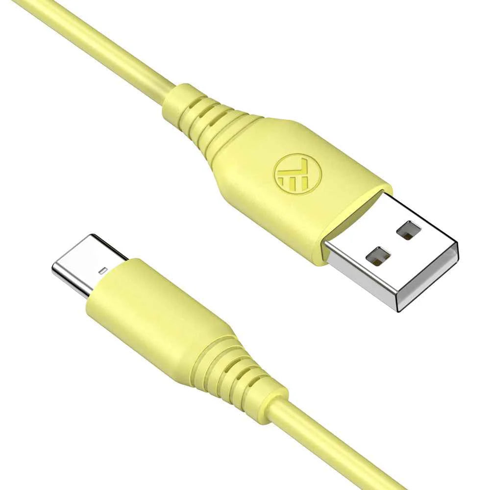 Tellur Σιλικονούχο Καλώδιο USB‑A σε USB‑C, 3 A, 1 m – Κίτρινο