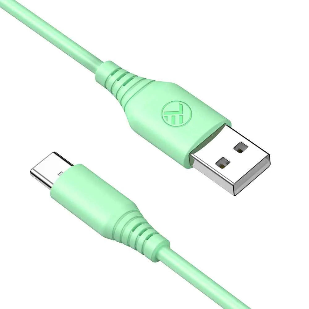 Tellur Σιλικονούχο Καλώδιο USB‑A σε USB‑C, 3 A, 1 m – Πράσινο
