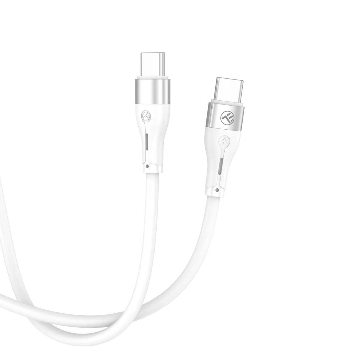 Tellur Silicone USB‑C σε USB‑C Καλώδιο, 60 W PD, 3A, 1 m – Λευκό