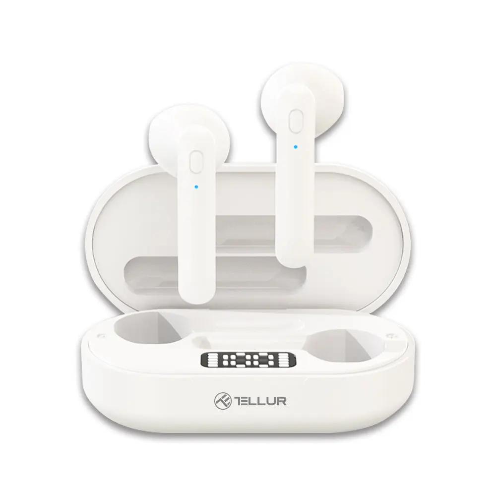 Tellur Flip Bluetooth True Wireless Headphones Ασύρματα Ακουστικά Bluetooth TWS – White – PhoneBazaar