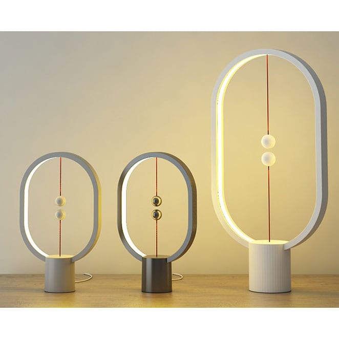 DesignNest Heng Balance Mini |Plastic Lamp Ellipse| Διακοσμητική λάμπα με μαγνητικό διακόπτη (Light Grey)