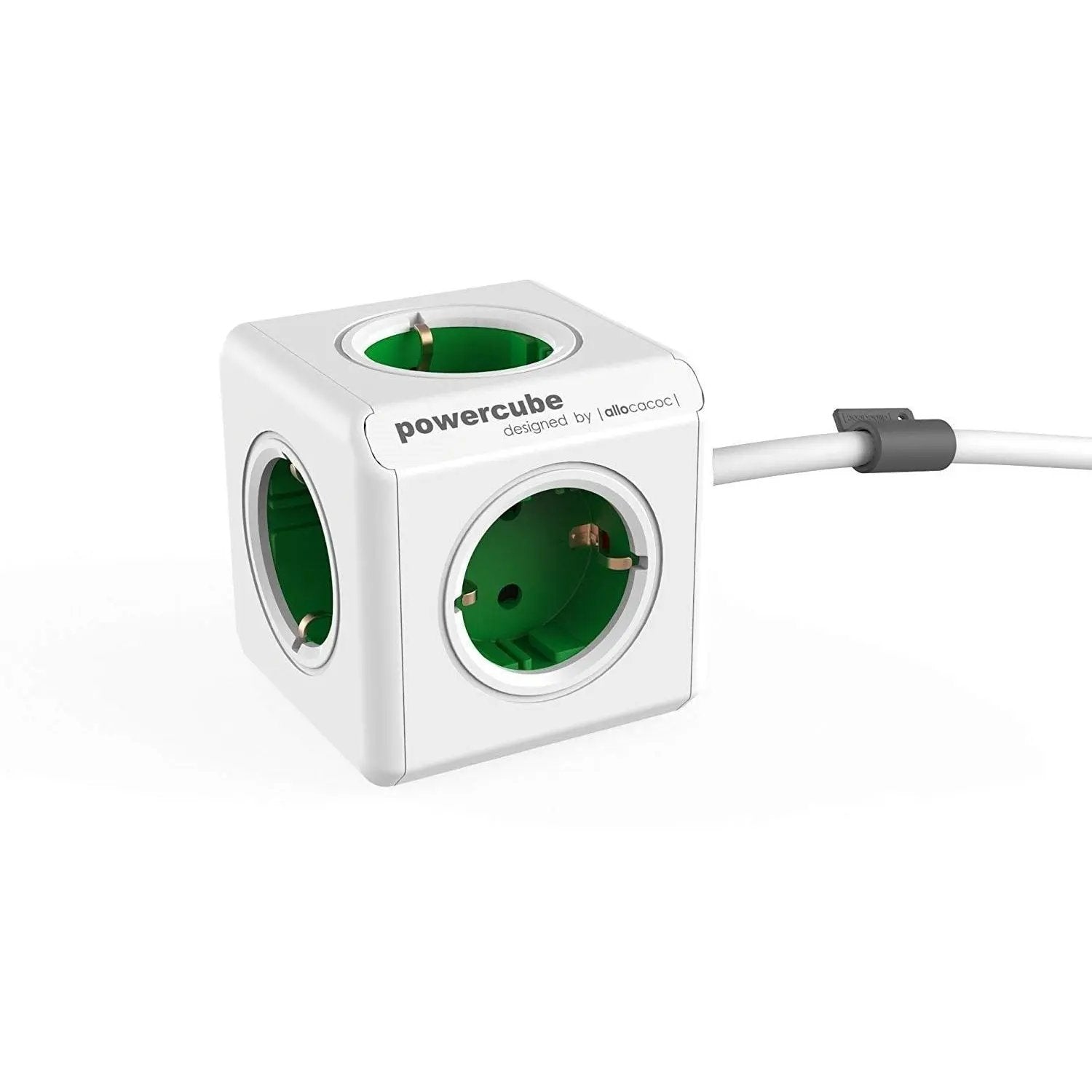 Allocacoc® PowerCube | Extended| Πολύπριζο 5 θέσεων – Πράσινο – 1306GN/DEEXPC – PhoneBazaar