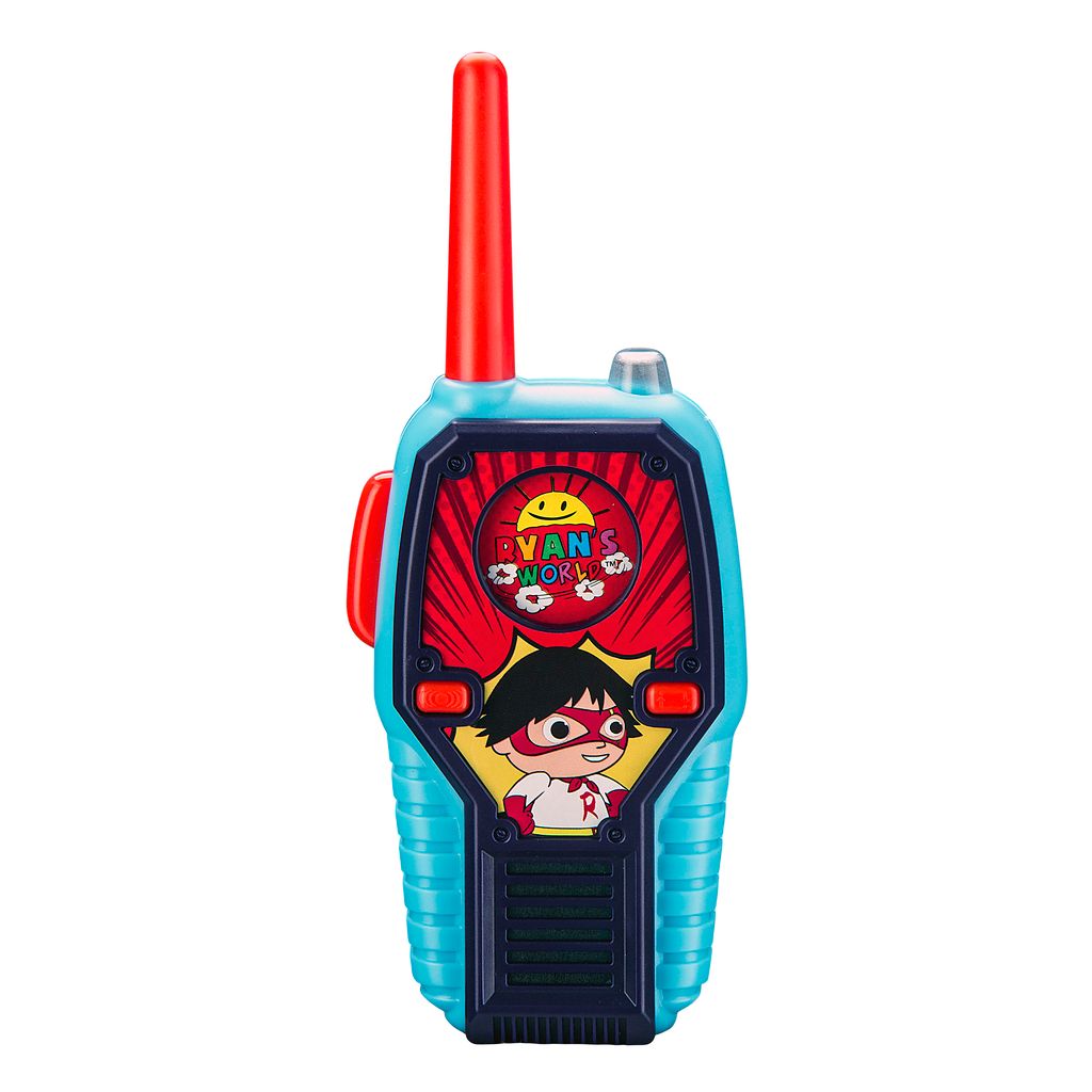 eKids Ryan's World Walkie Talkies για παιδιά & ενήλικες με ενσωματωμένο μεγάφωνο και εμβέλεια 150 μέτρων (RW-212) (Μπλε/Κόκκινο/Θαλασσί)