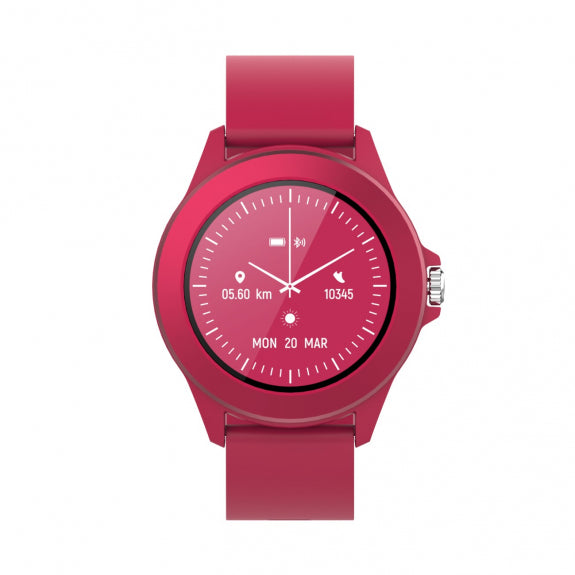 Forever Smartwatch με παλμογράφο Colorum CW-300 xMagenta σε κόκκινο/μωβ χρώμα