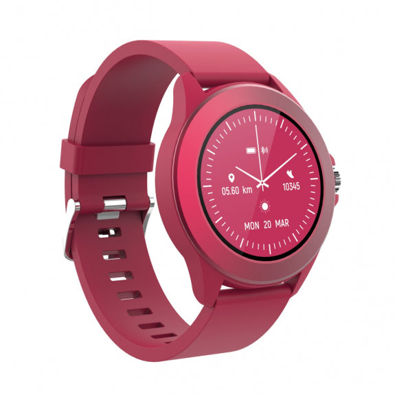 Forever Smartwatch με παλμογράφο Colorum CW-300 xMagenta σε κόκκινο/μωβ χρώμα